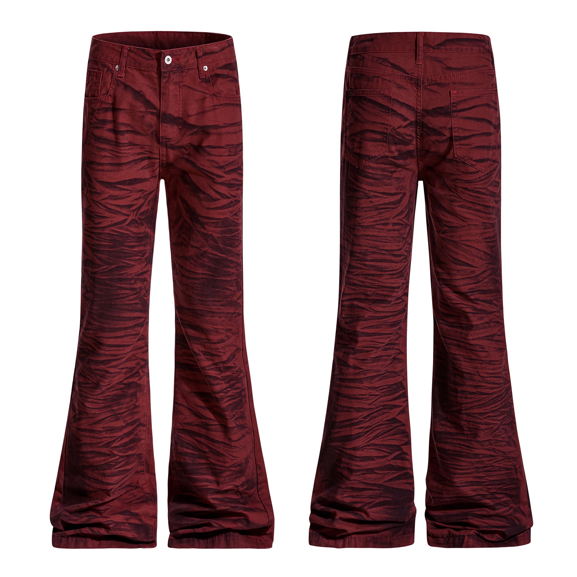 Omirad Tiger-Pattern Flared Pants