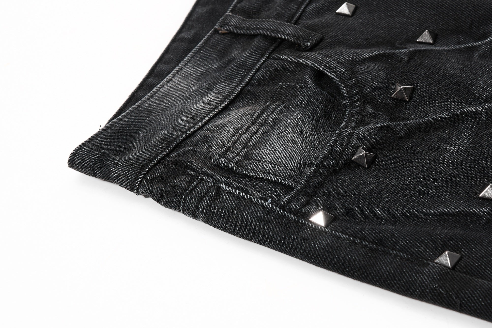 Omirad Studded Wide-Leg Denim Jeans