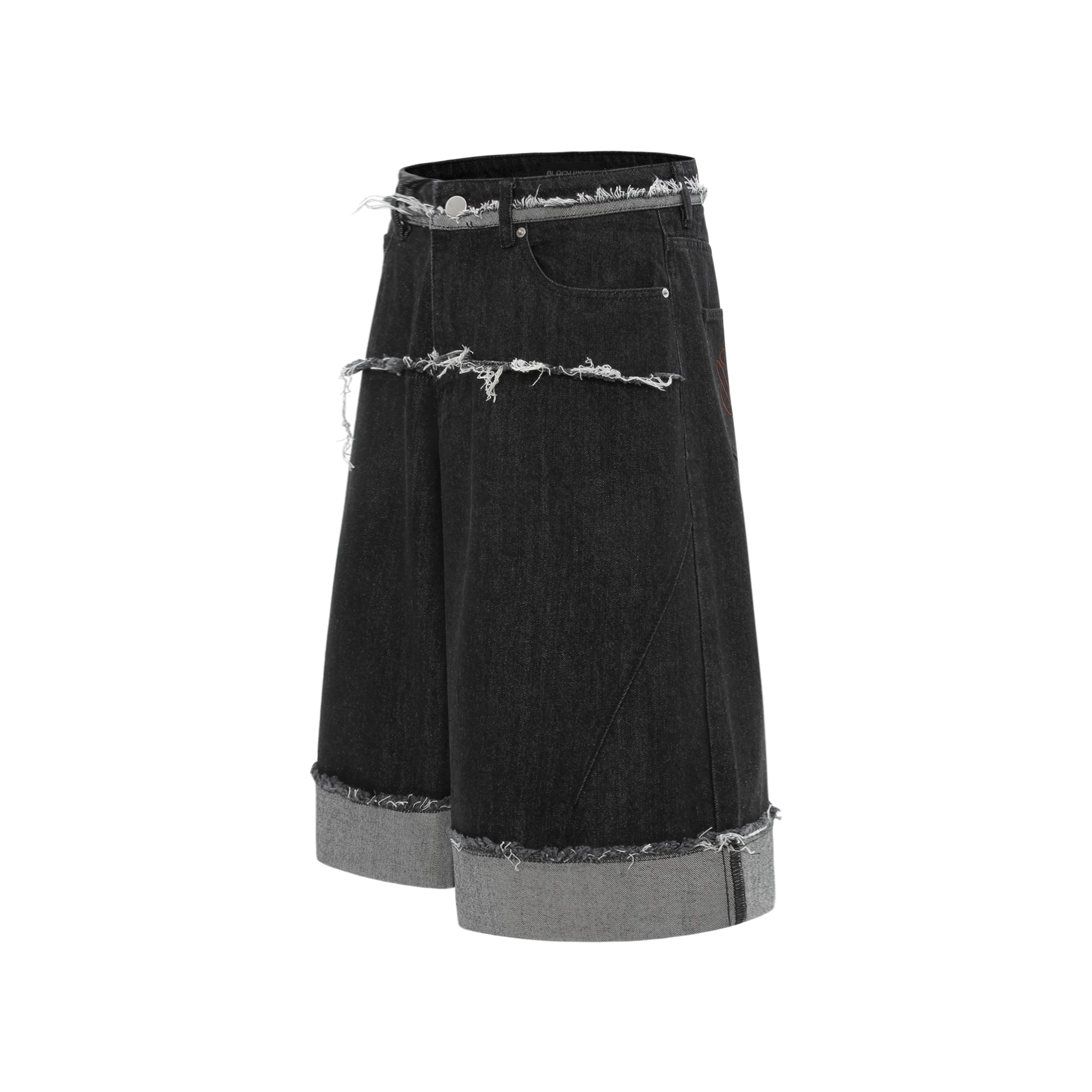 Omirad Distressed Wide-Leg Denim Shorts