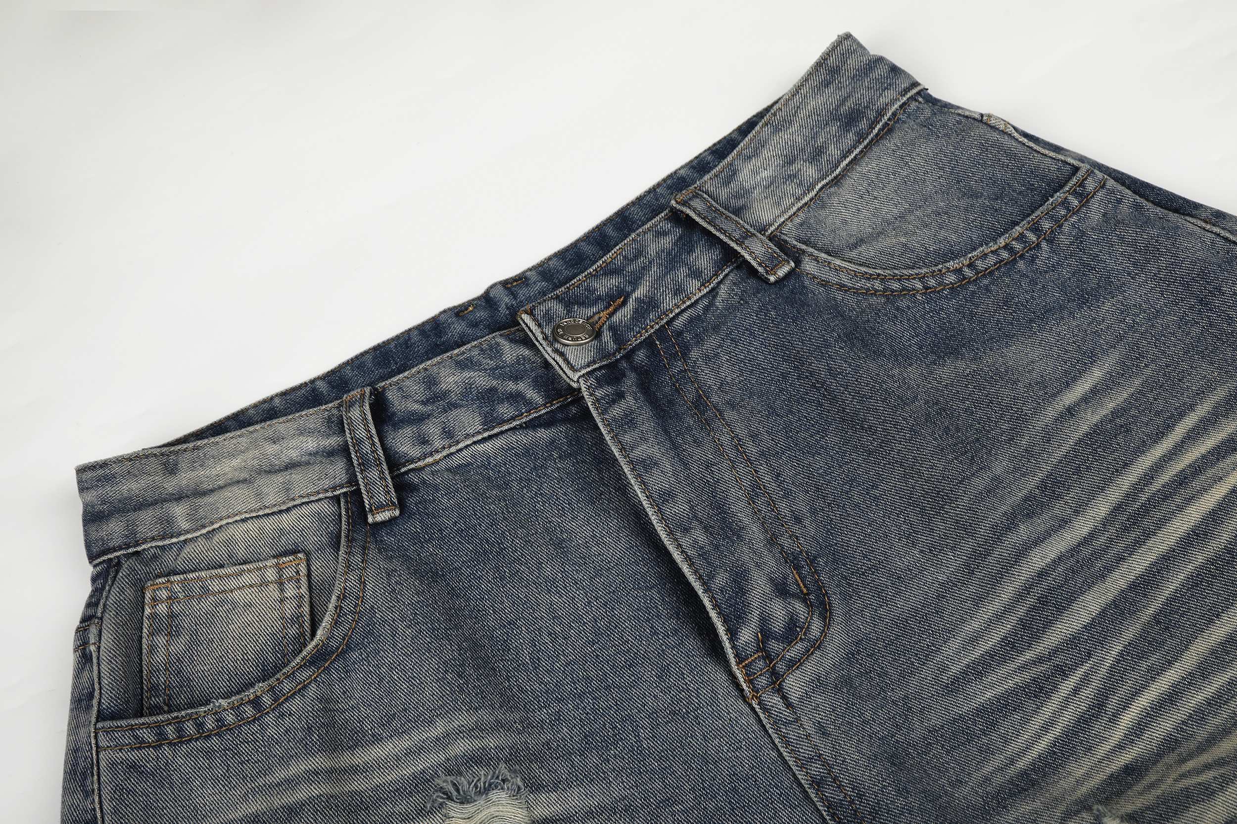 Omirad Distressed Wide-Leg Jeans