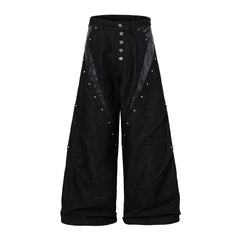 Omirad Panel-Detail Wide Leg Denim Pants