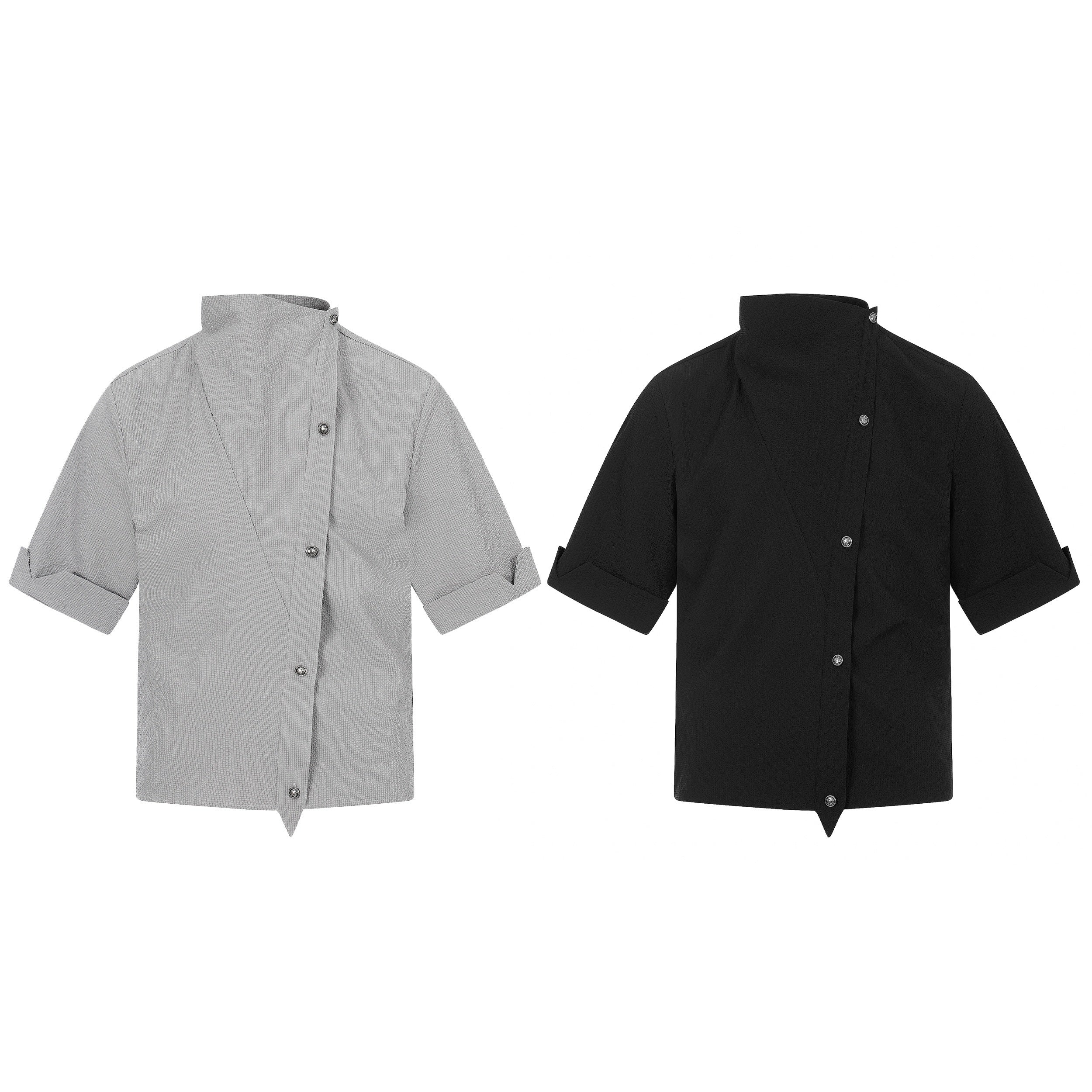Omirad “Asymmetrical Stand-Collar Shirt”