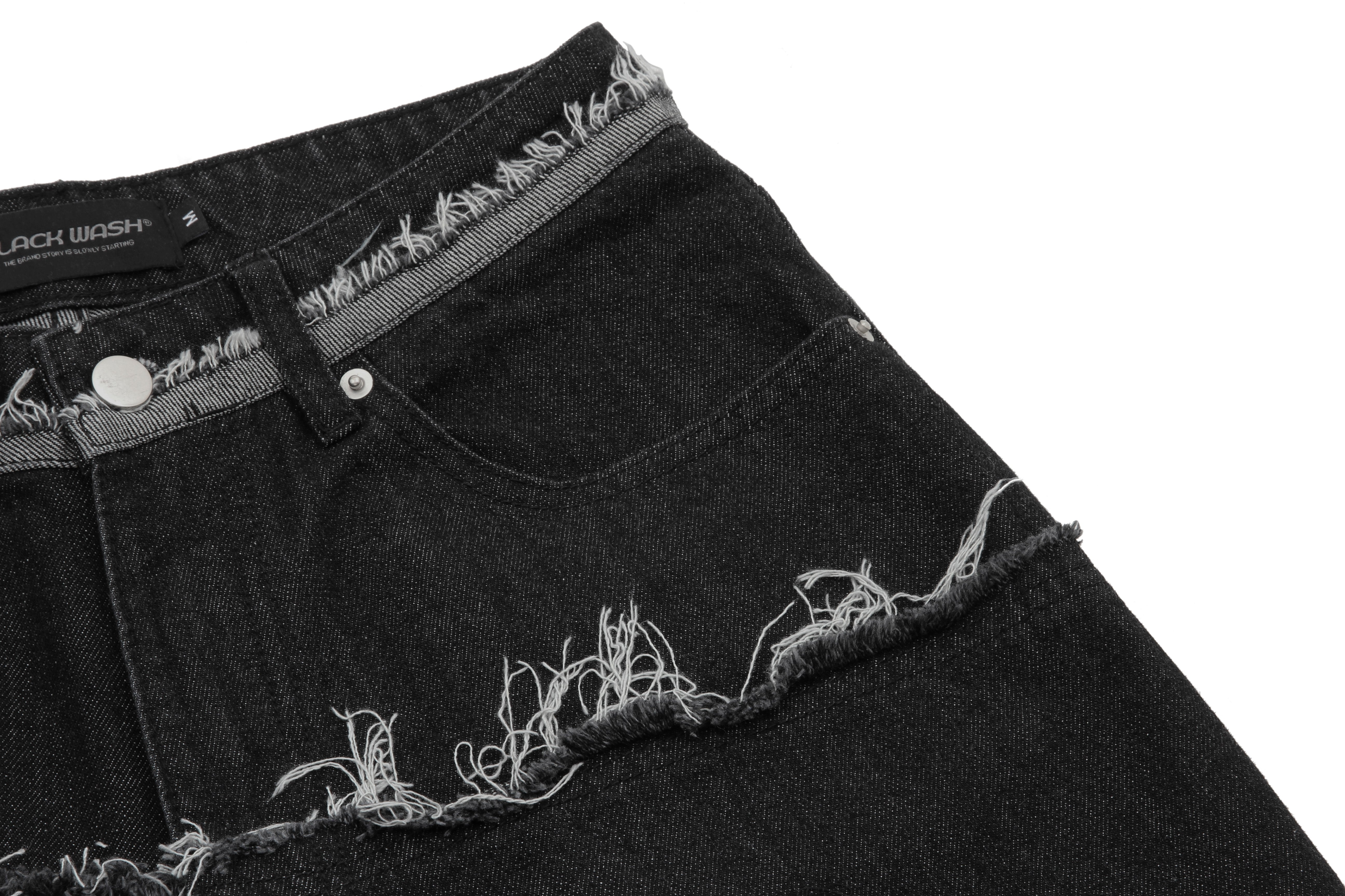 Omirad Distressed Wide-Leg Denim Shorts