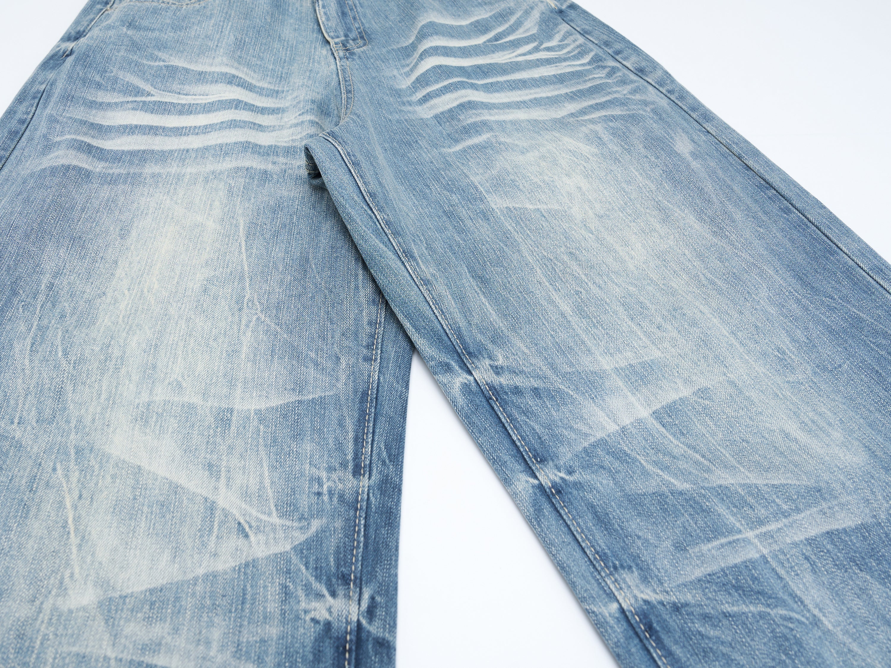 Omirad Heavy Washed Wide-Leg Denim Jeans