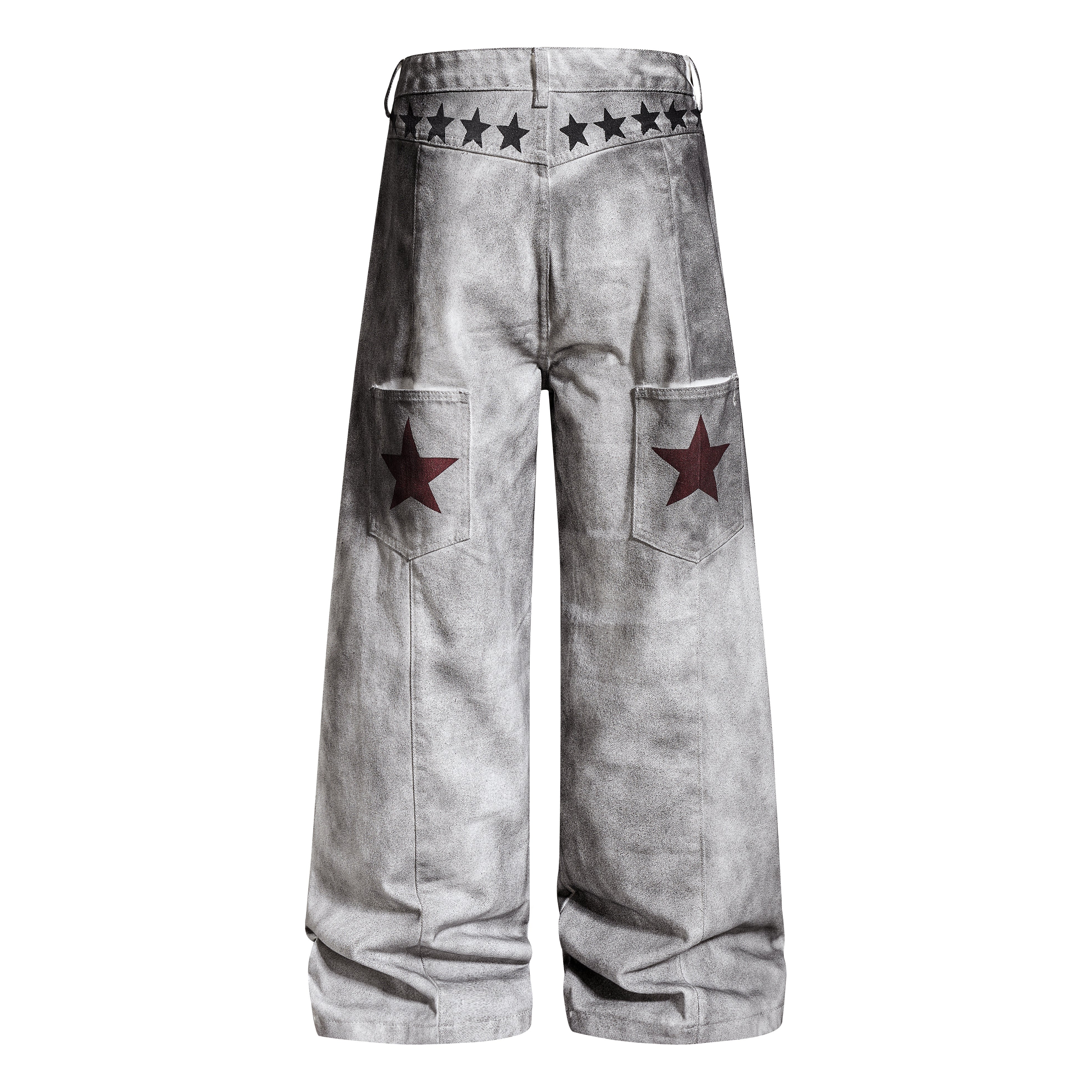 Omirad Graphic Washed Wide-Leg Pants