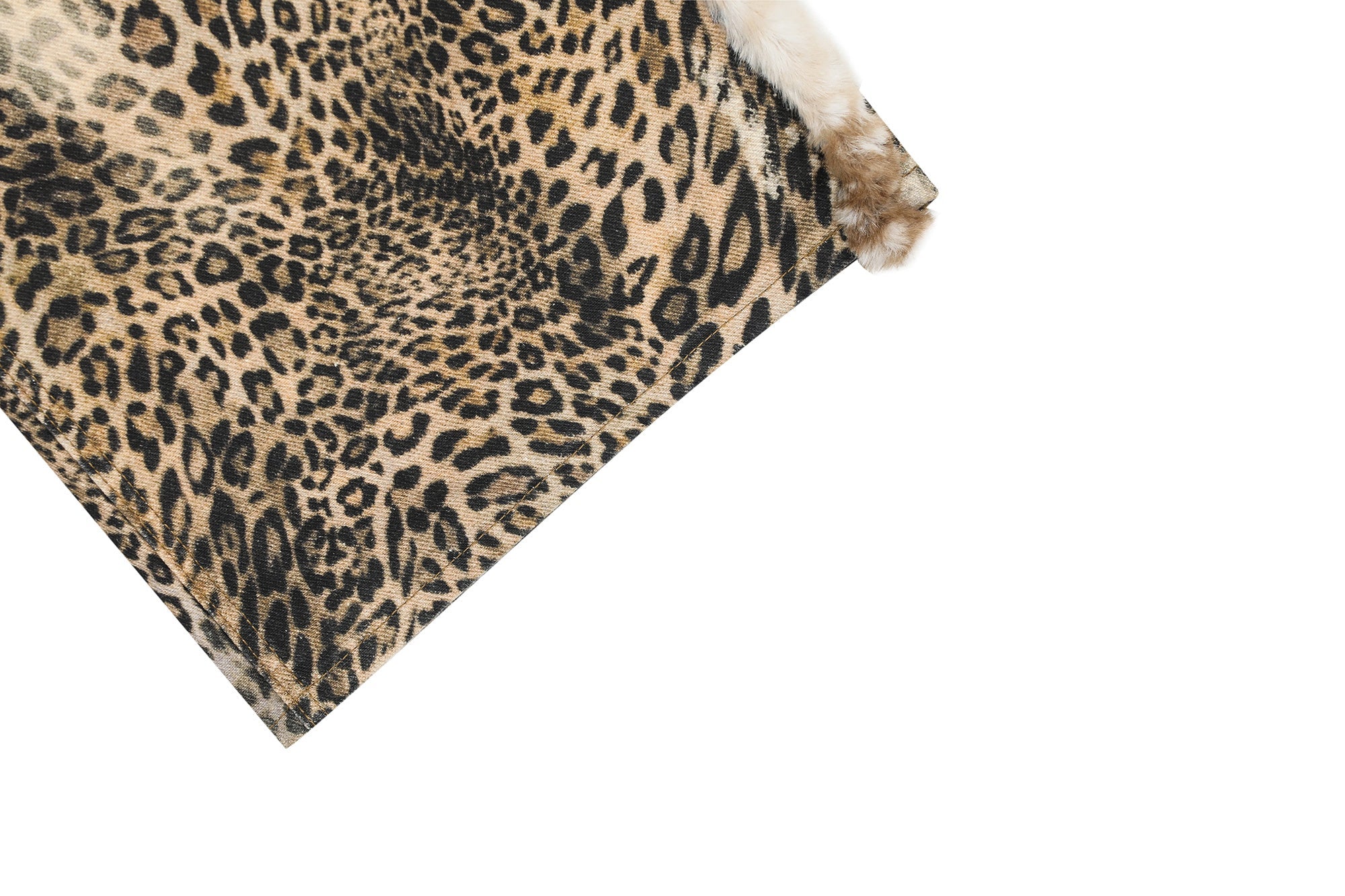 Omirad “Leopard Fur-Trim Wide-Leg Jeans”