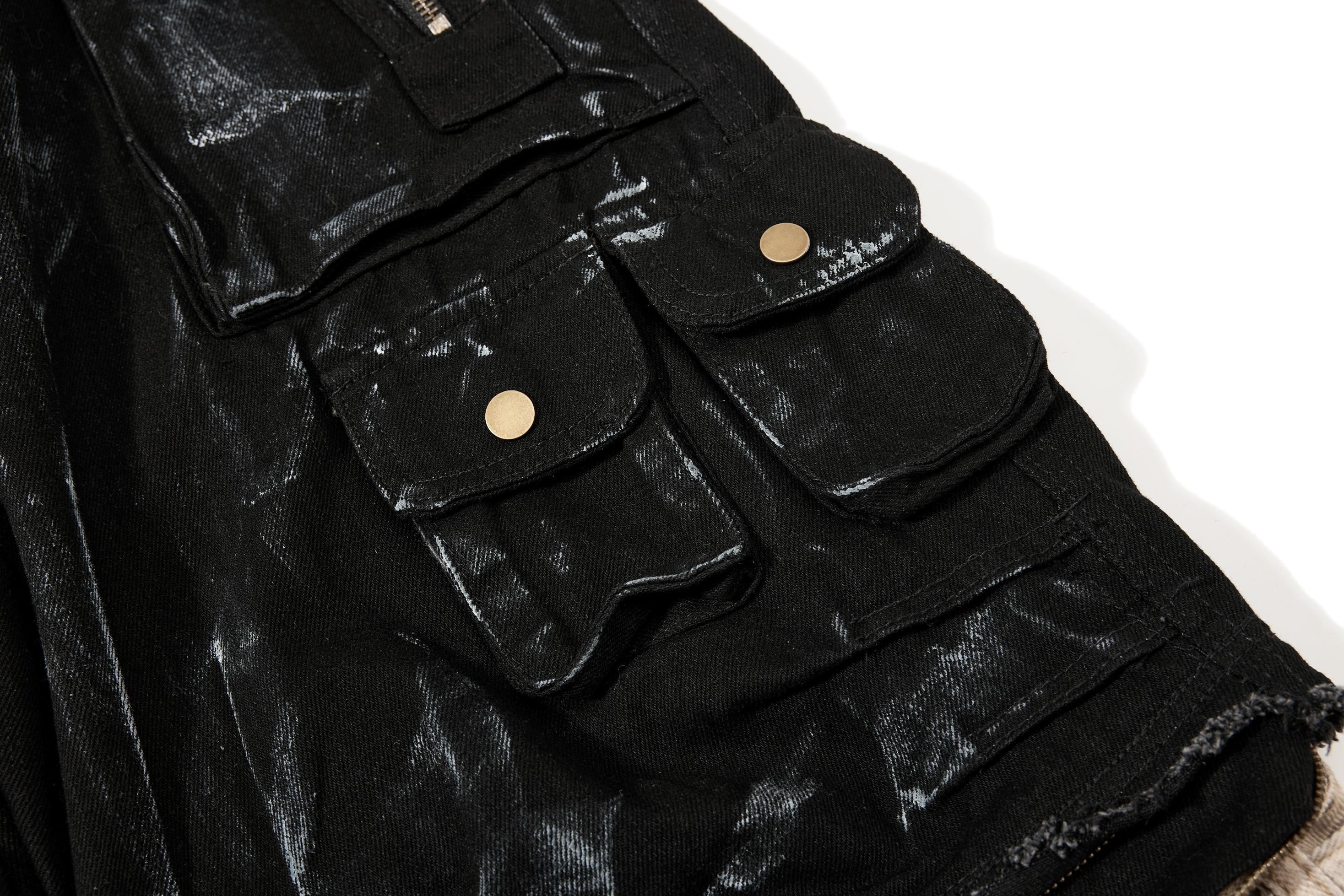 Omirad Washed Utility Cargo Denim Pants