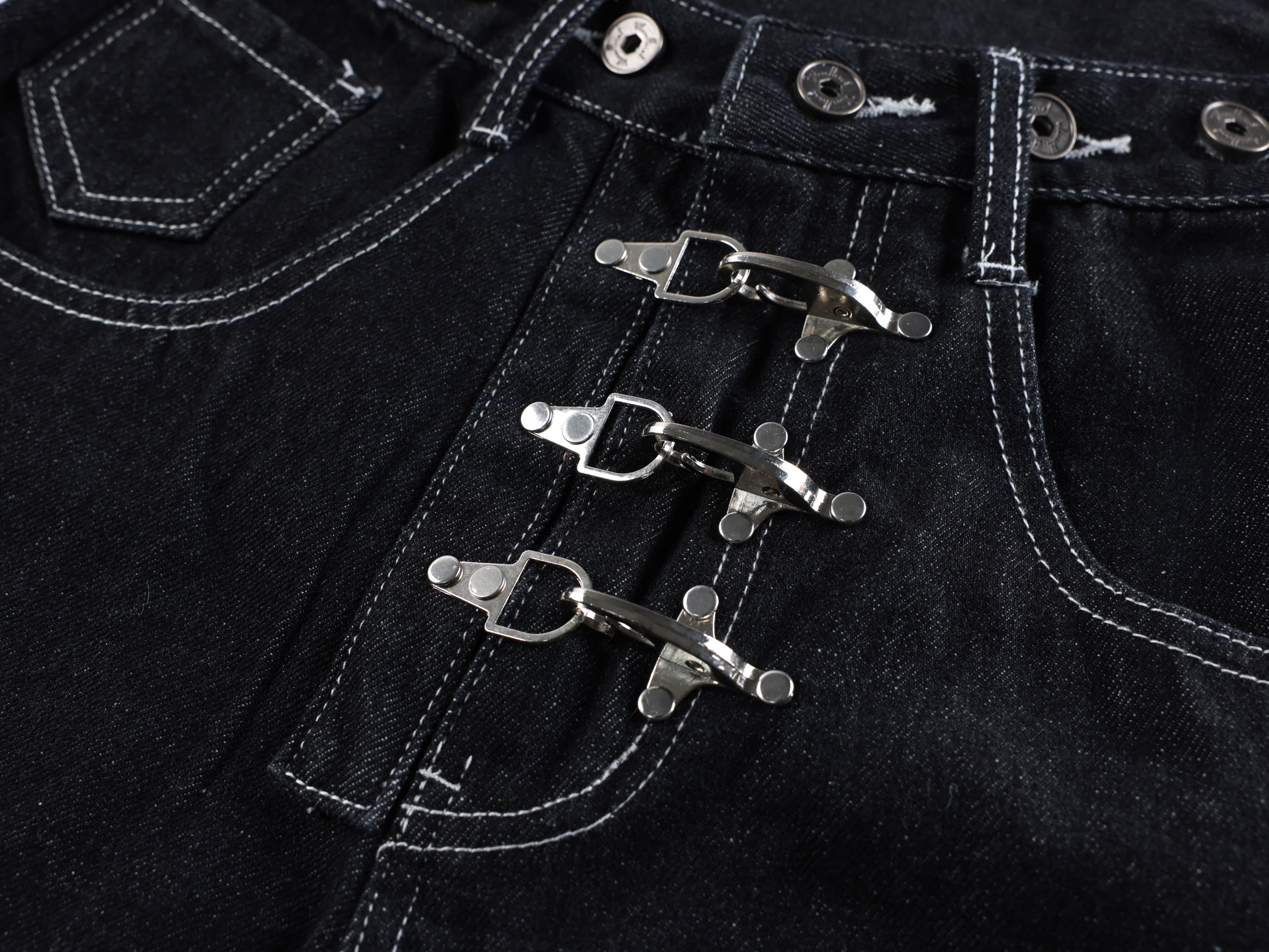 Omirad Hardware Strap Wide-Leg Jeans
