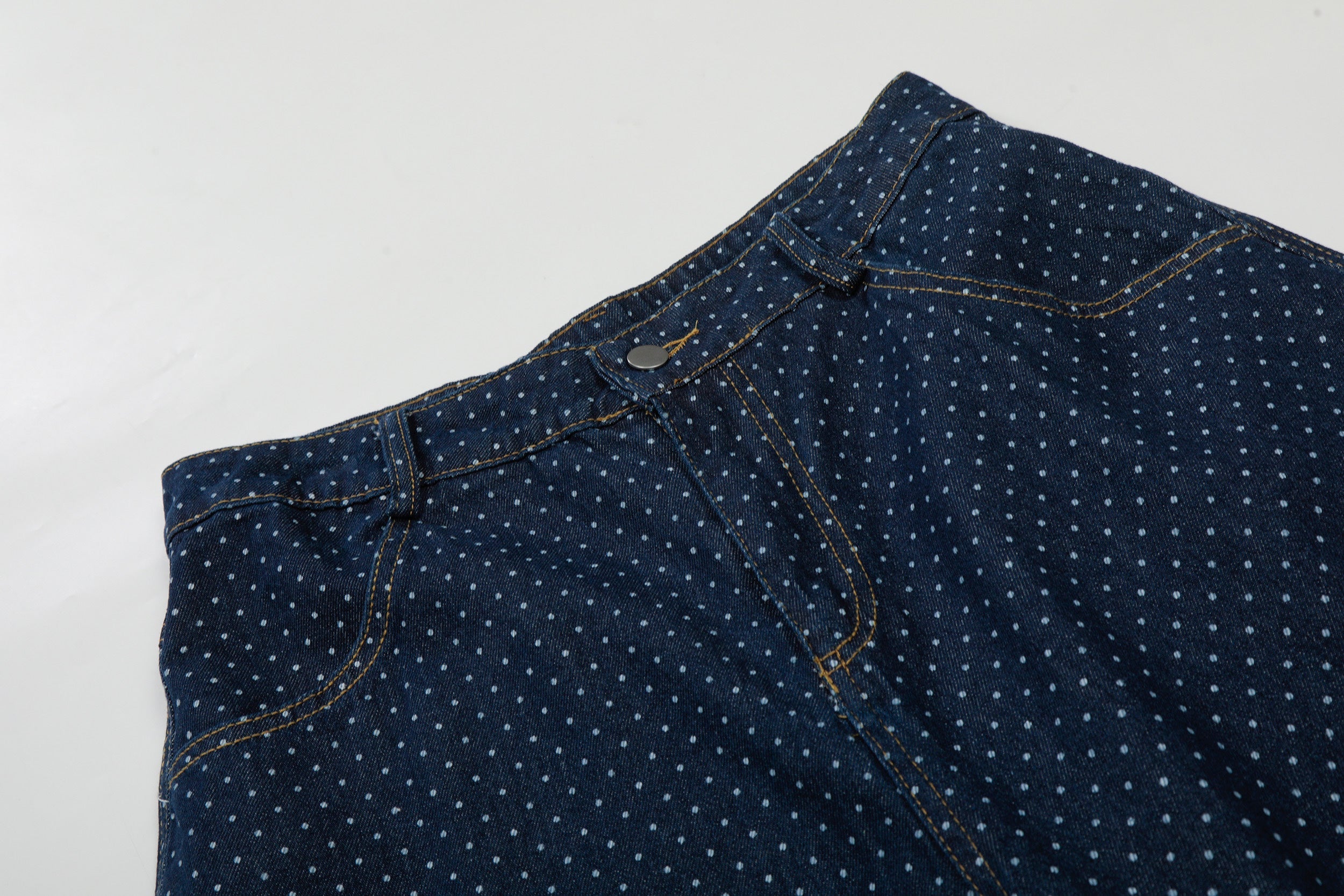 Omirad Polka Dot Denim Cargo Shorts