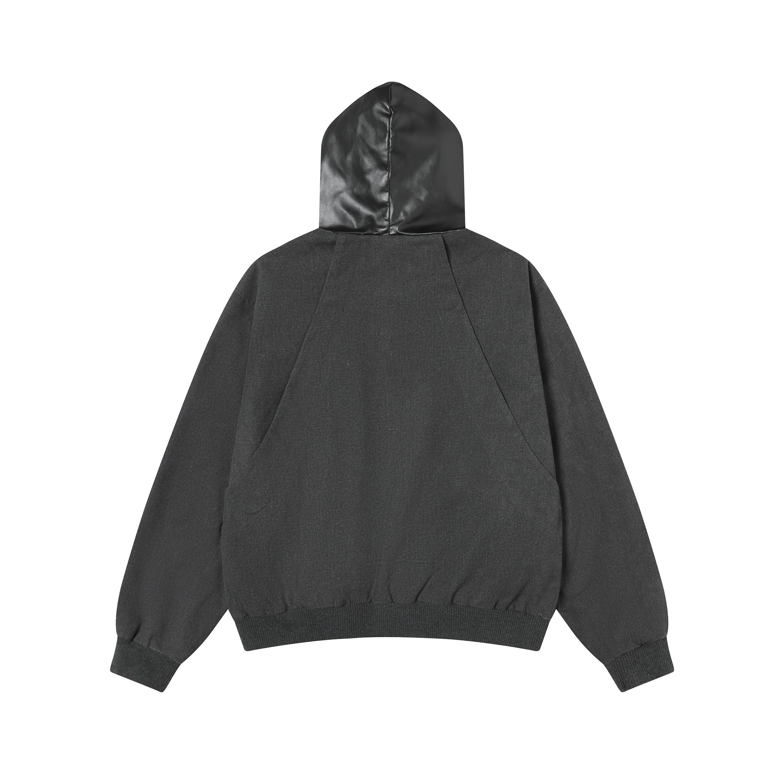 Omirad Hybrid Vegan Leather Hooded Zip Jacket