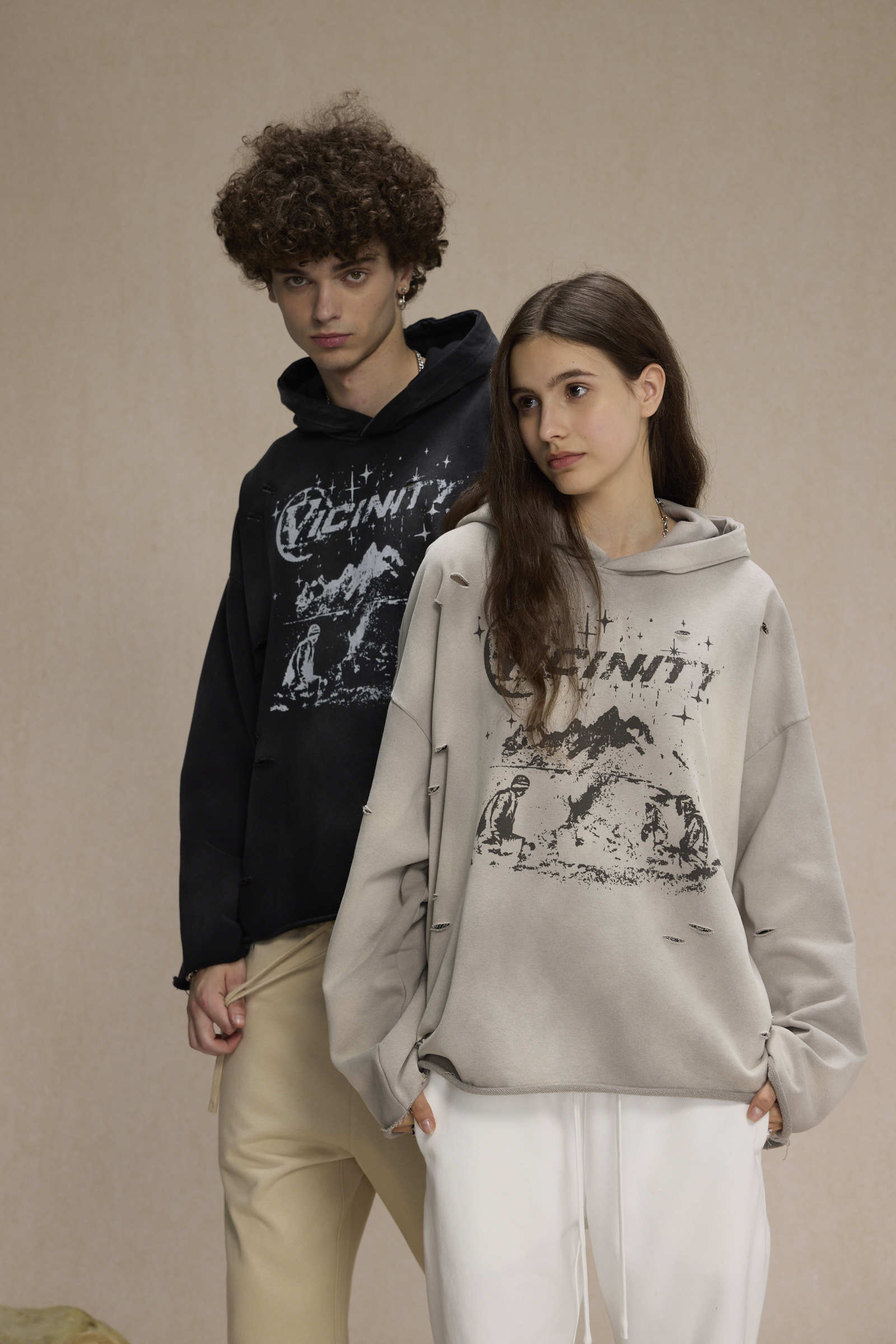 Omirad Graphic Distressed Hoodie
