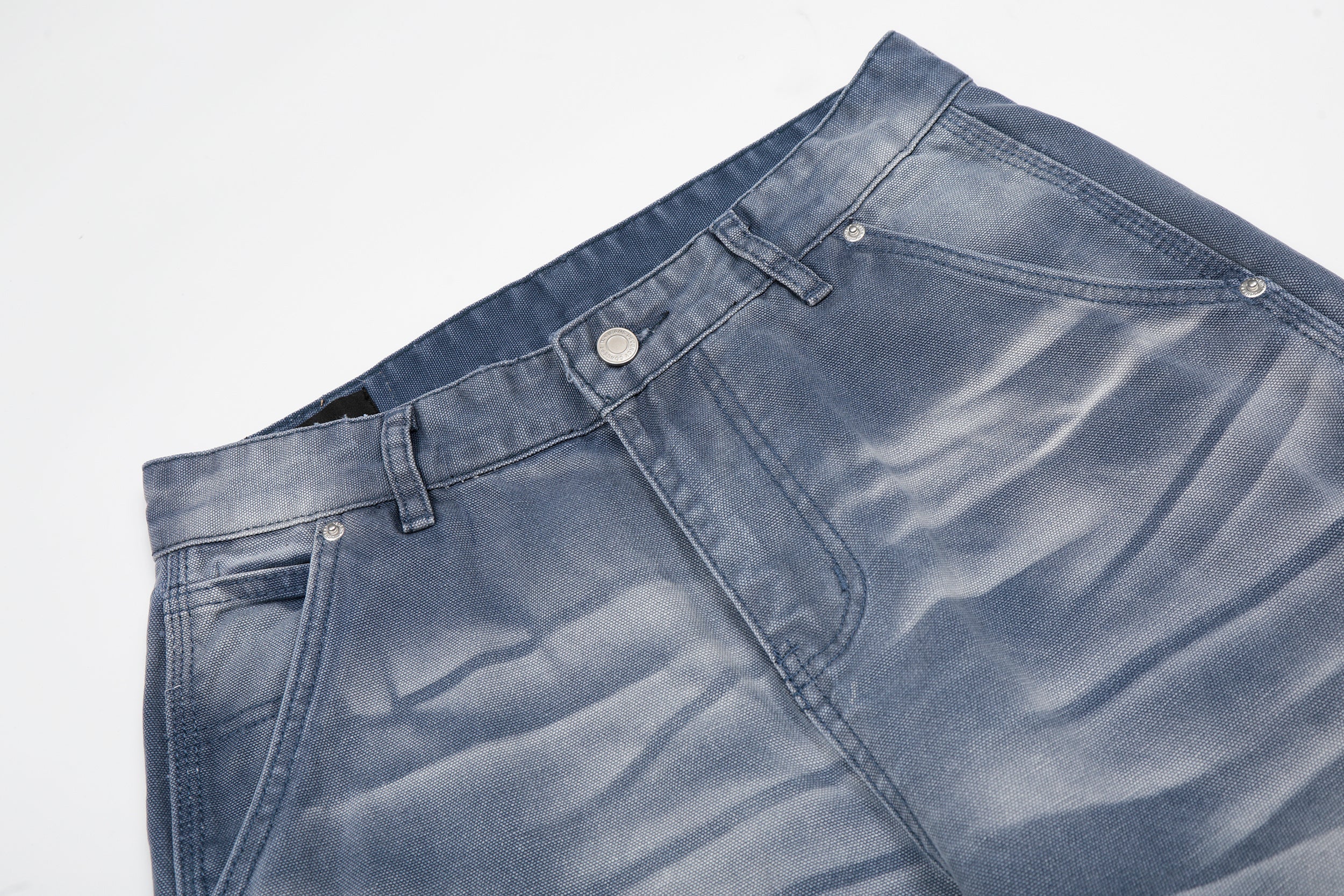 Omirad Washed Wrinkle Effect Denim Jeans