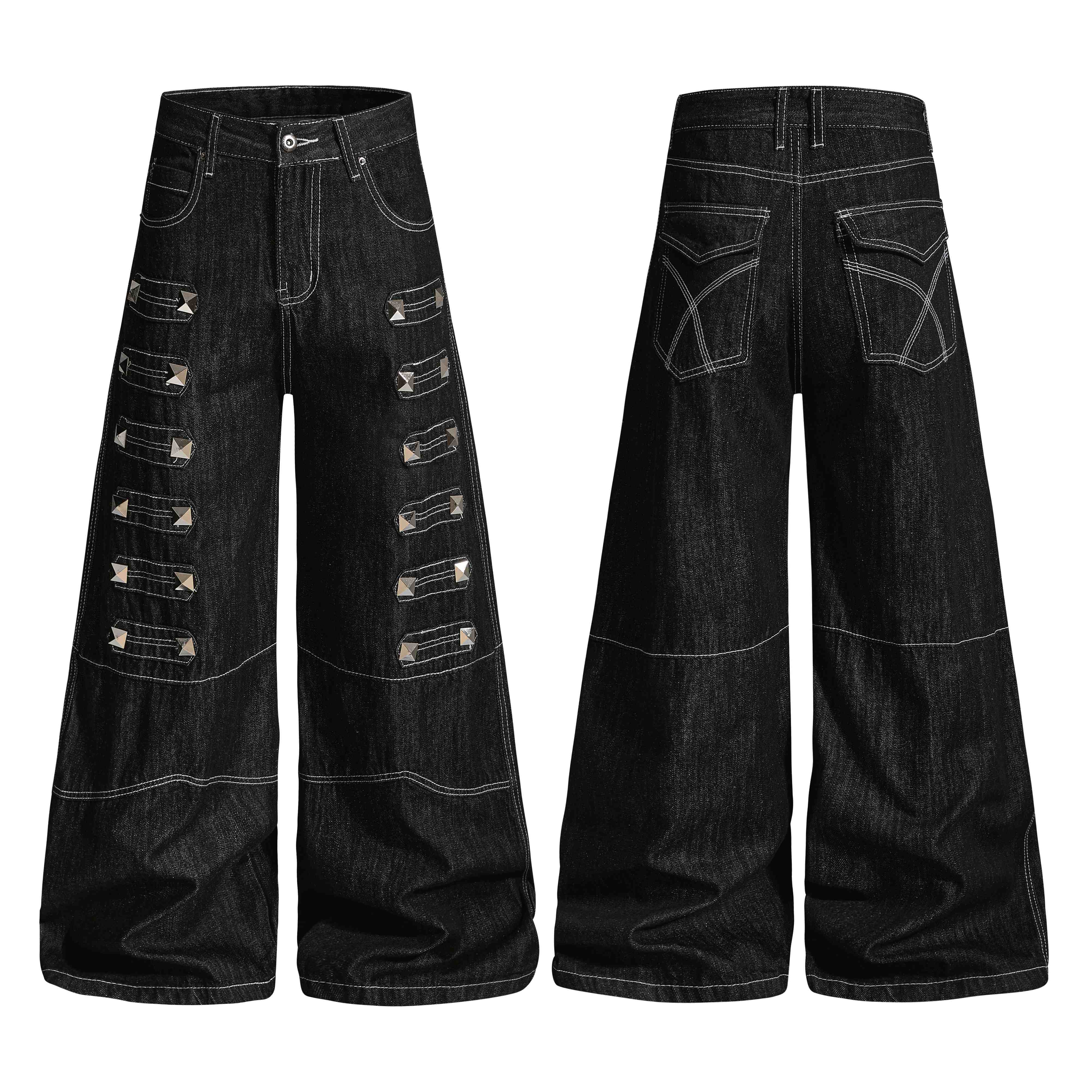 Omirad Studded Strap Denim Pants