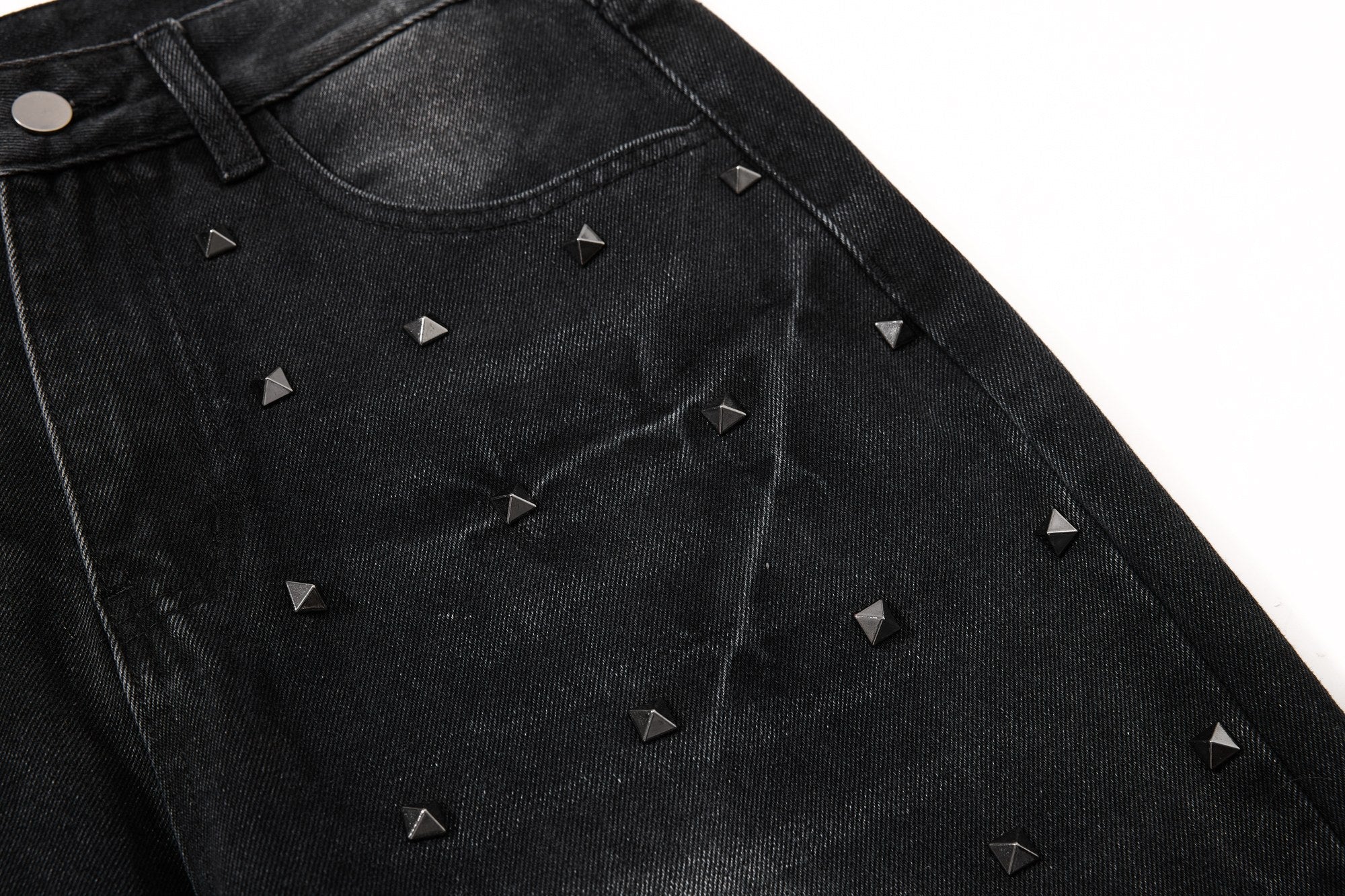Omirad Studded Wide-Leg Denim Jeans