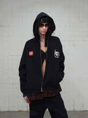 Omirad Plaid-Lined Zip Hoodie