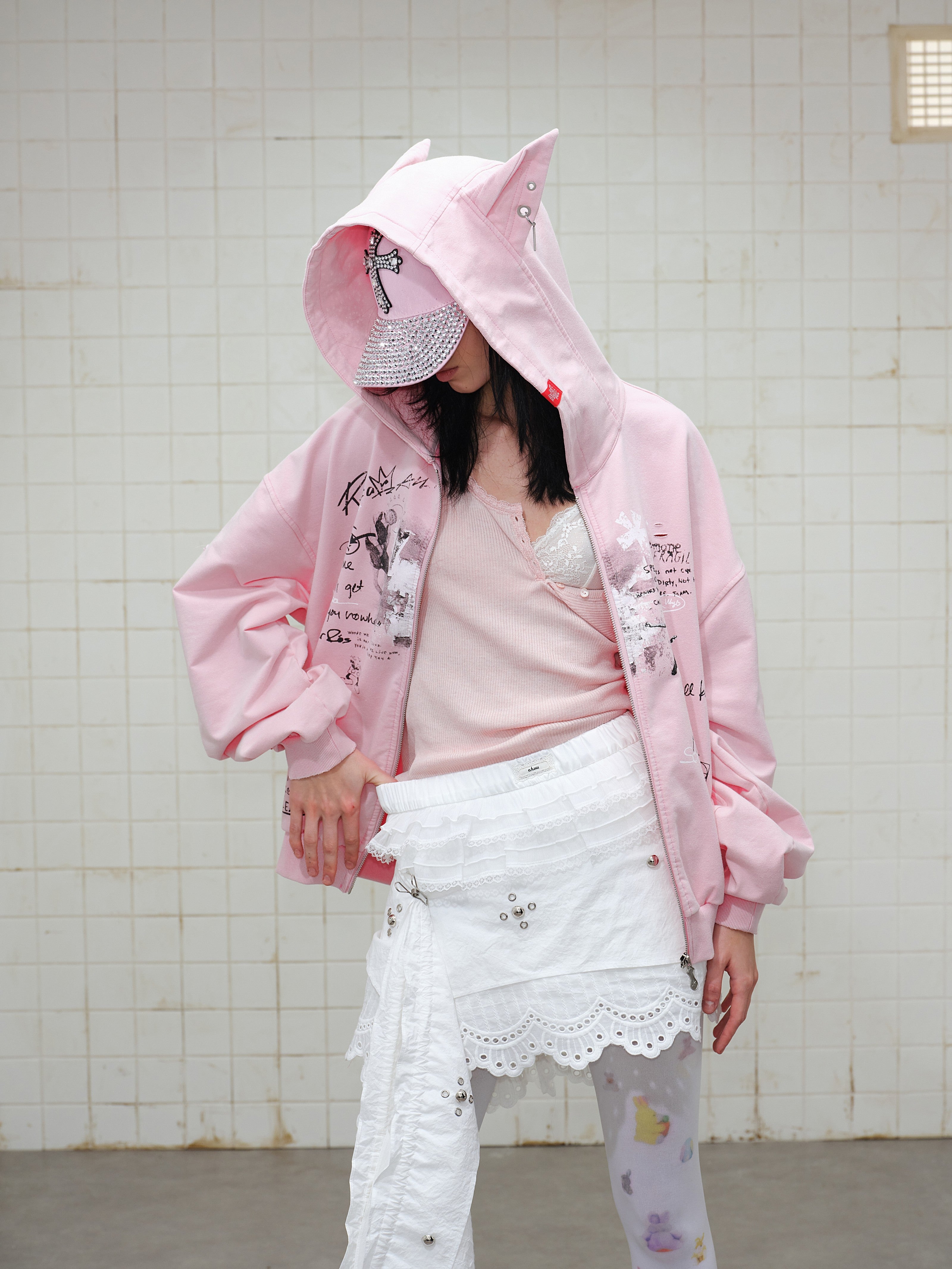 Omirad Gradient Graphic Zip Hoodie