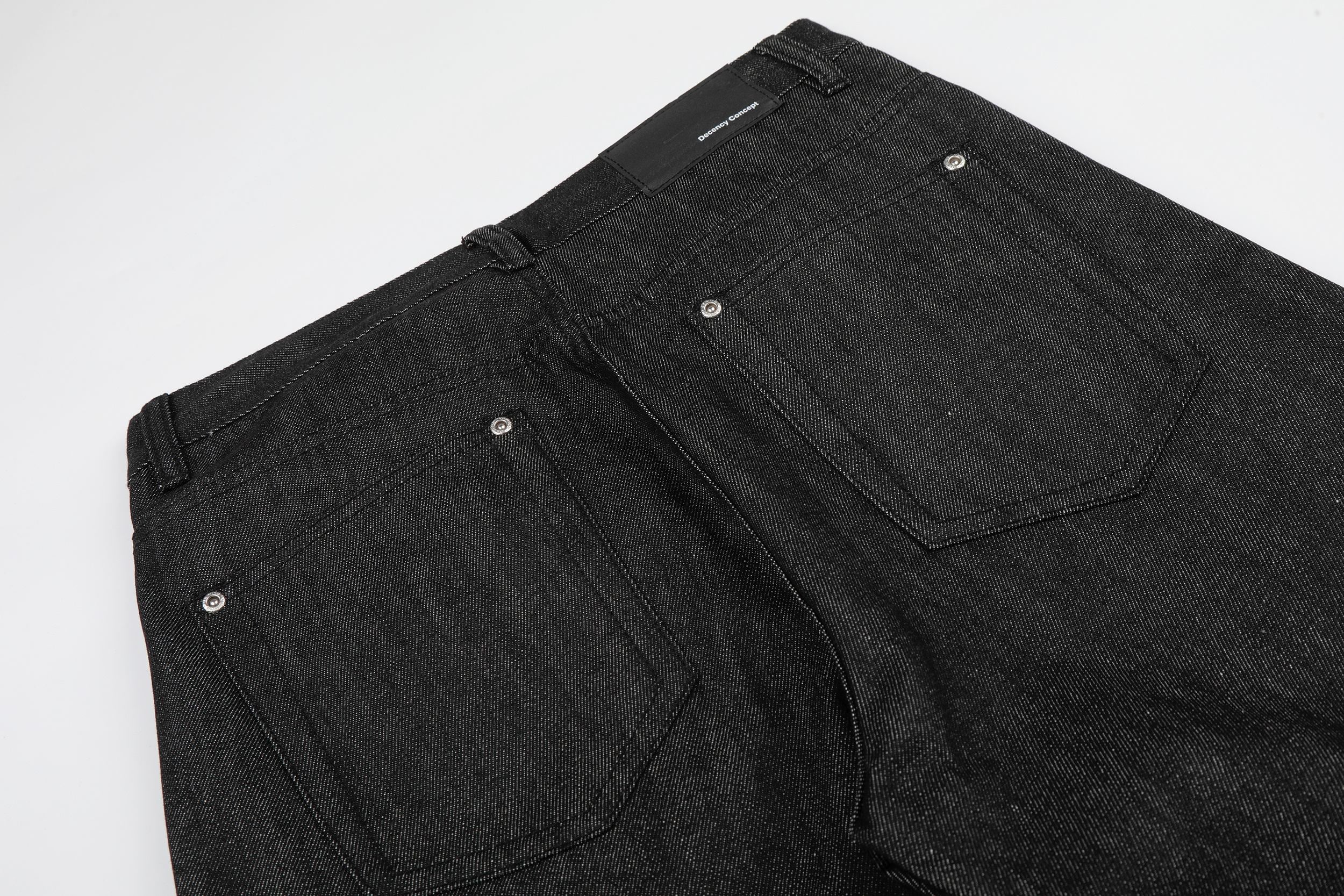 Omirad “Black Raw Button Denim Jeans”