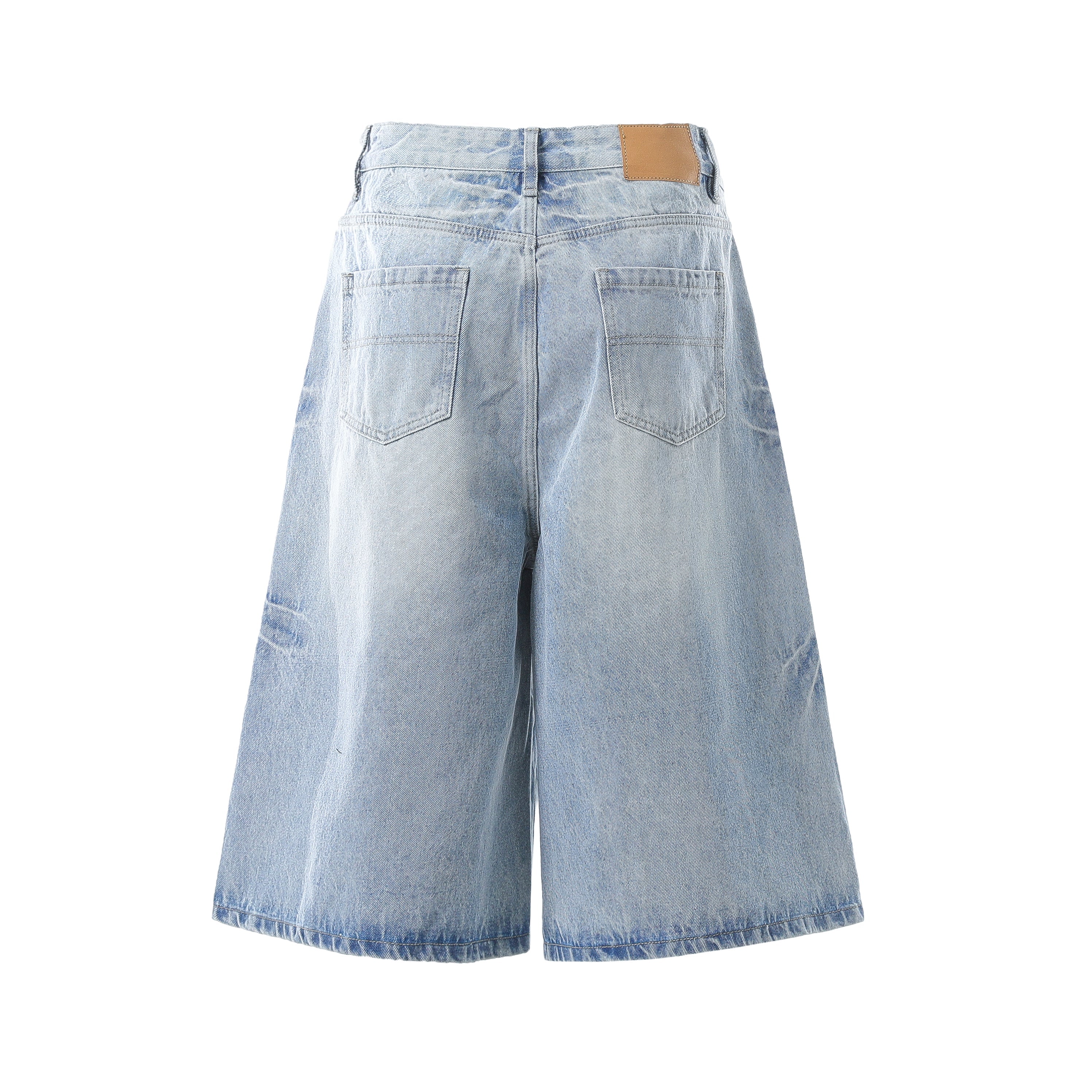 Omirad Vintage Wash Wide-Leg Denim Shorts