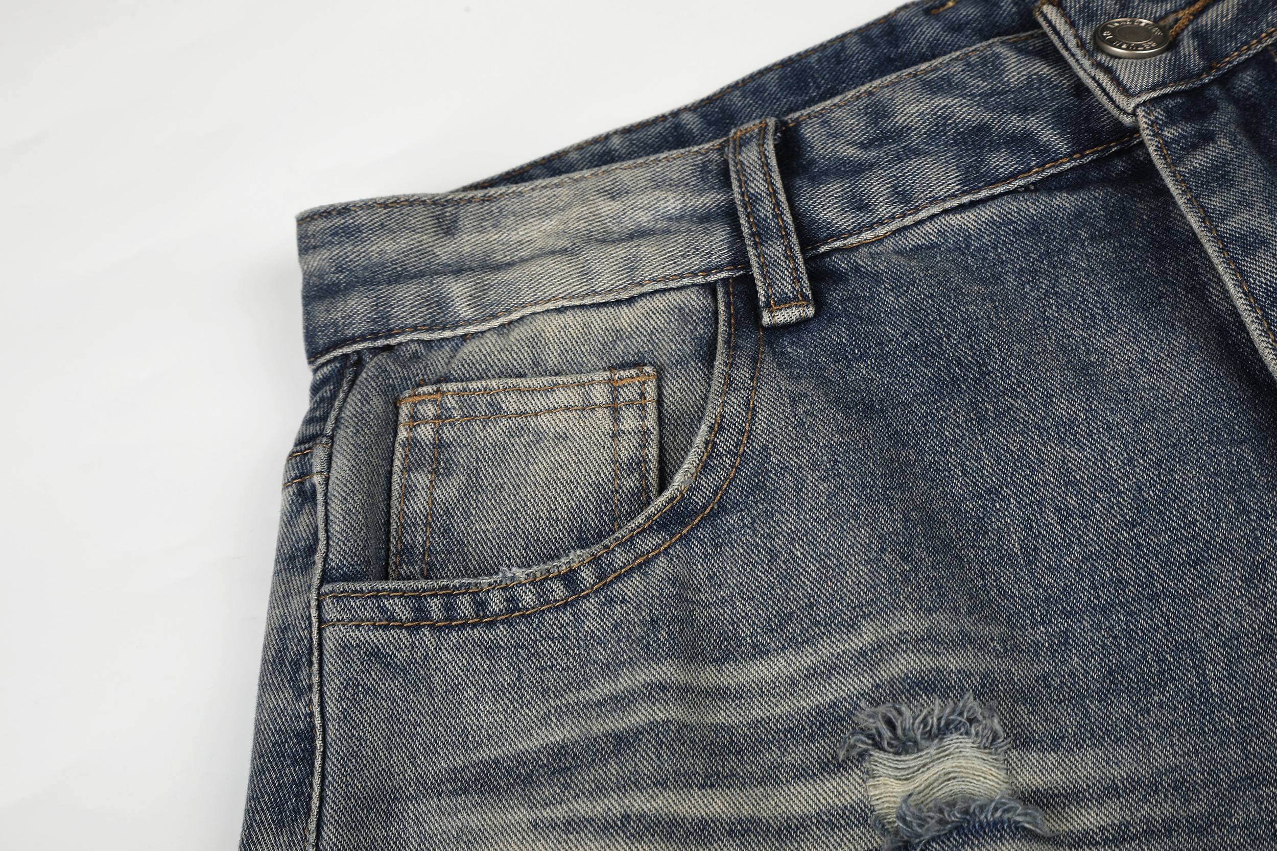 Omirad Distressed Wide-Leg Jeans