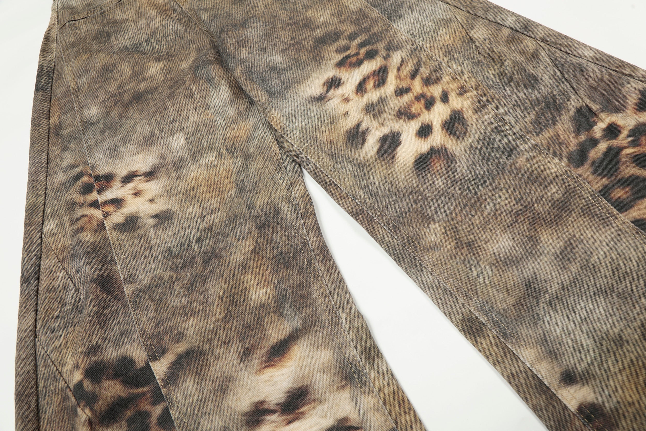 Omirad Leopard Wash Wide-Leg Jeans