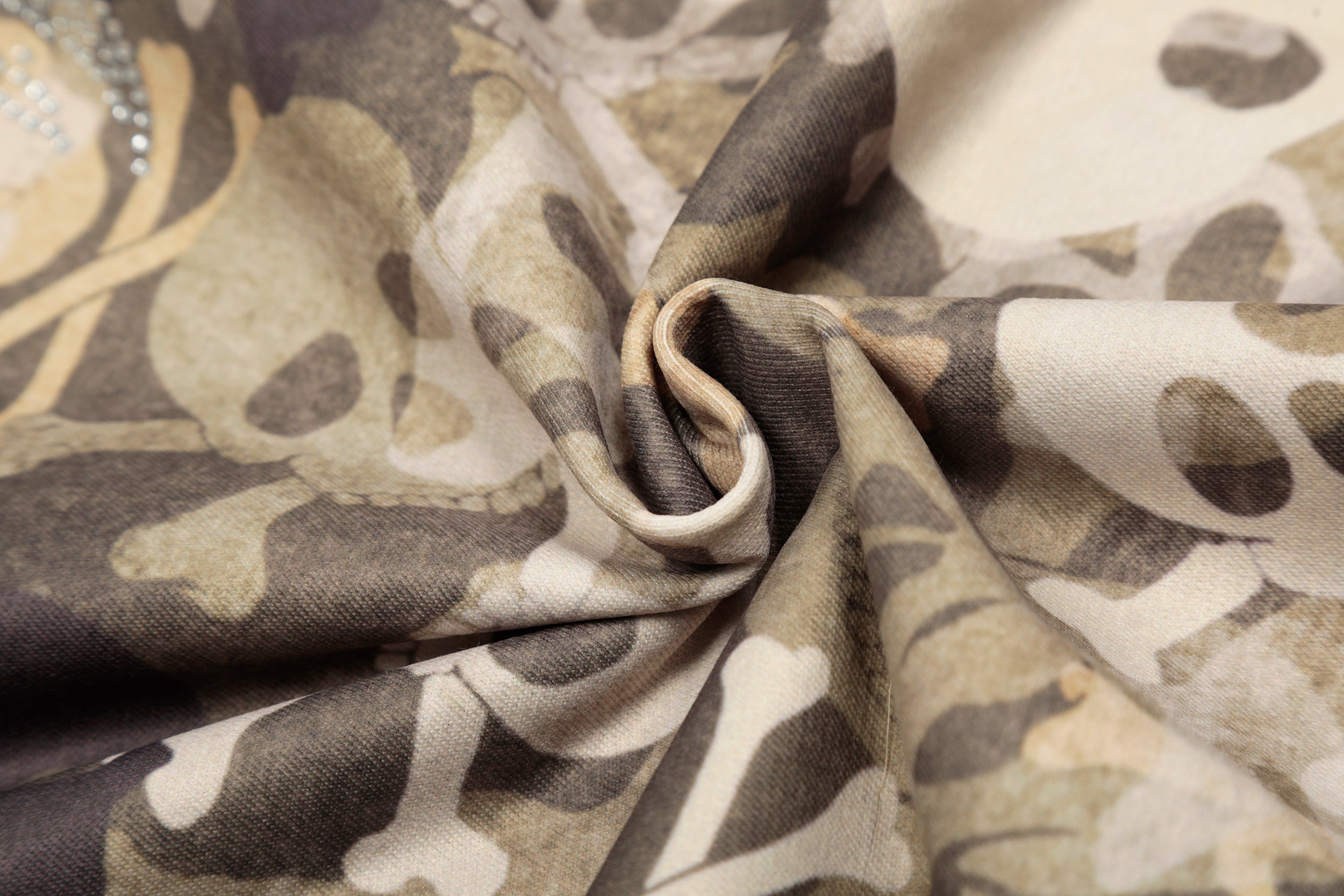 Omirad Skull Camo Fur-Trim Hoodie Jacket
