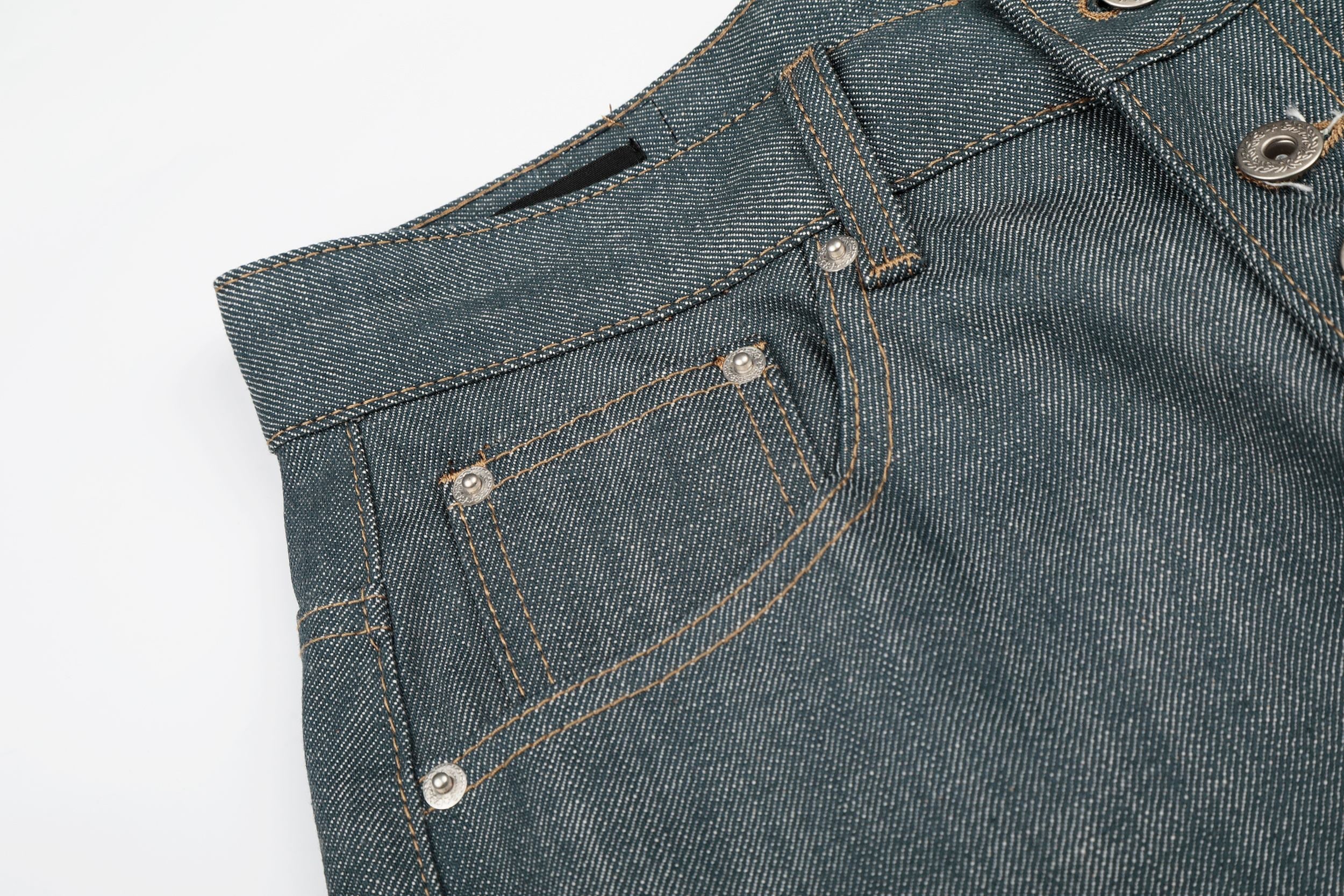 Omirad “Washed Grey Button Denim Jeans”