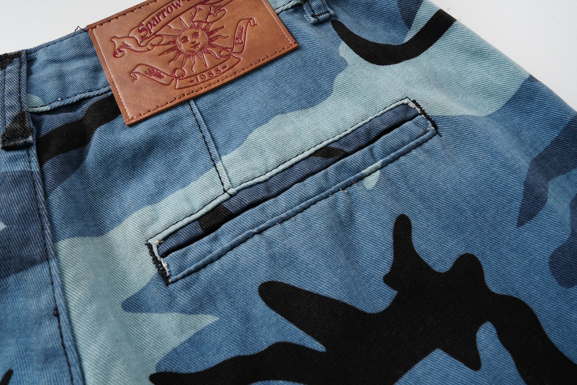 Omirad Blue Camo Cargo Shorts
