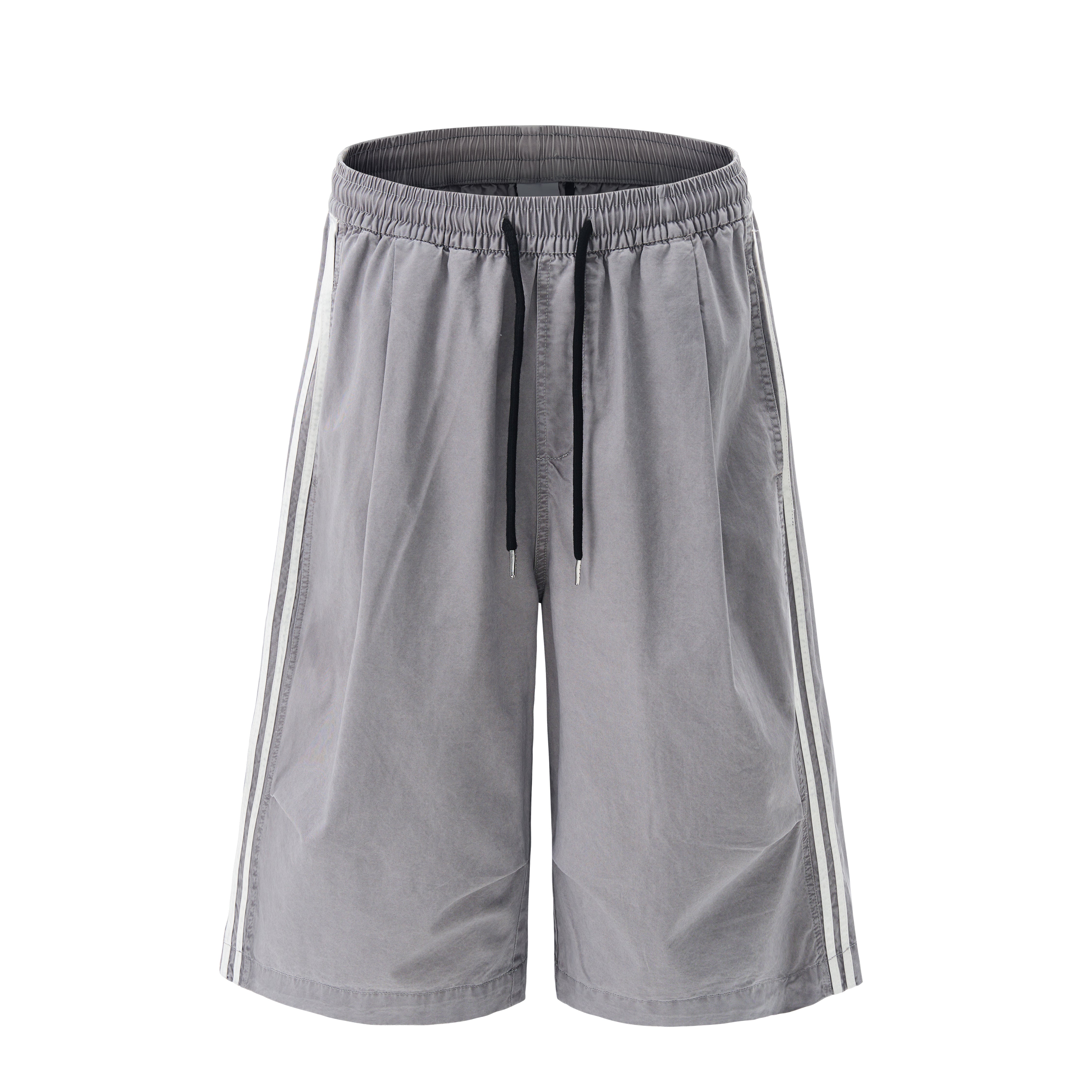 Omirad Washed Wide-Leg Stripe Shorts