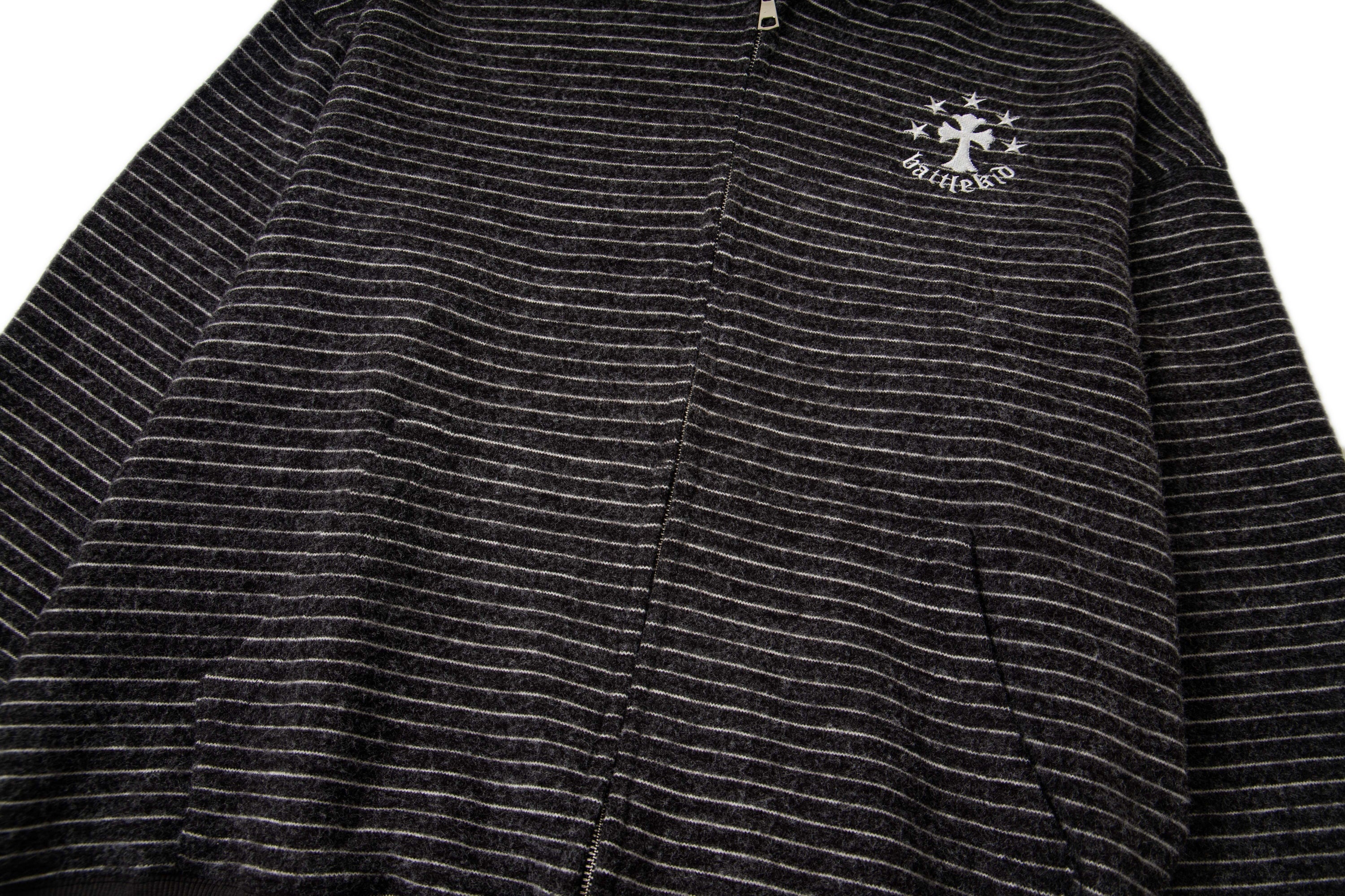 Omirad Striped Knit Zip Hoodie