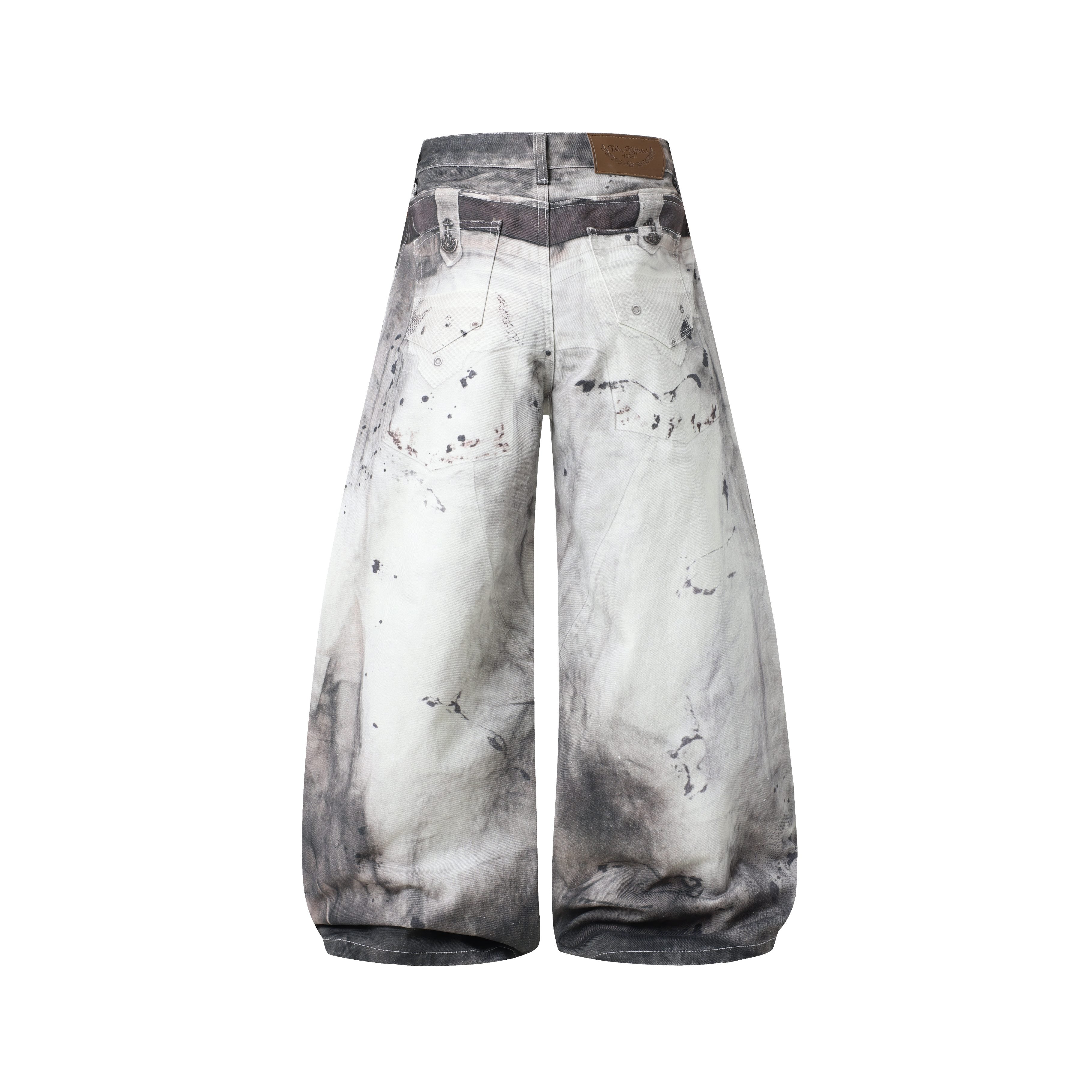 Omirad Abstract Wash Wide-Leg Jeans