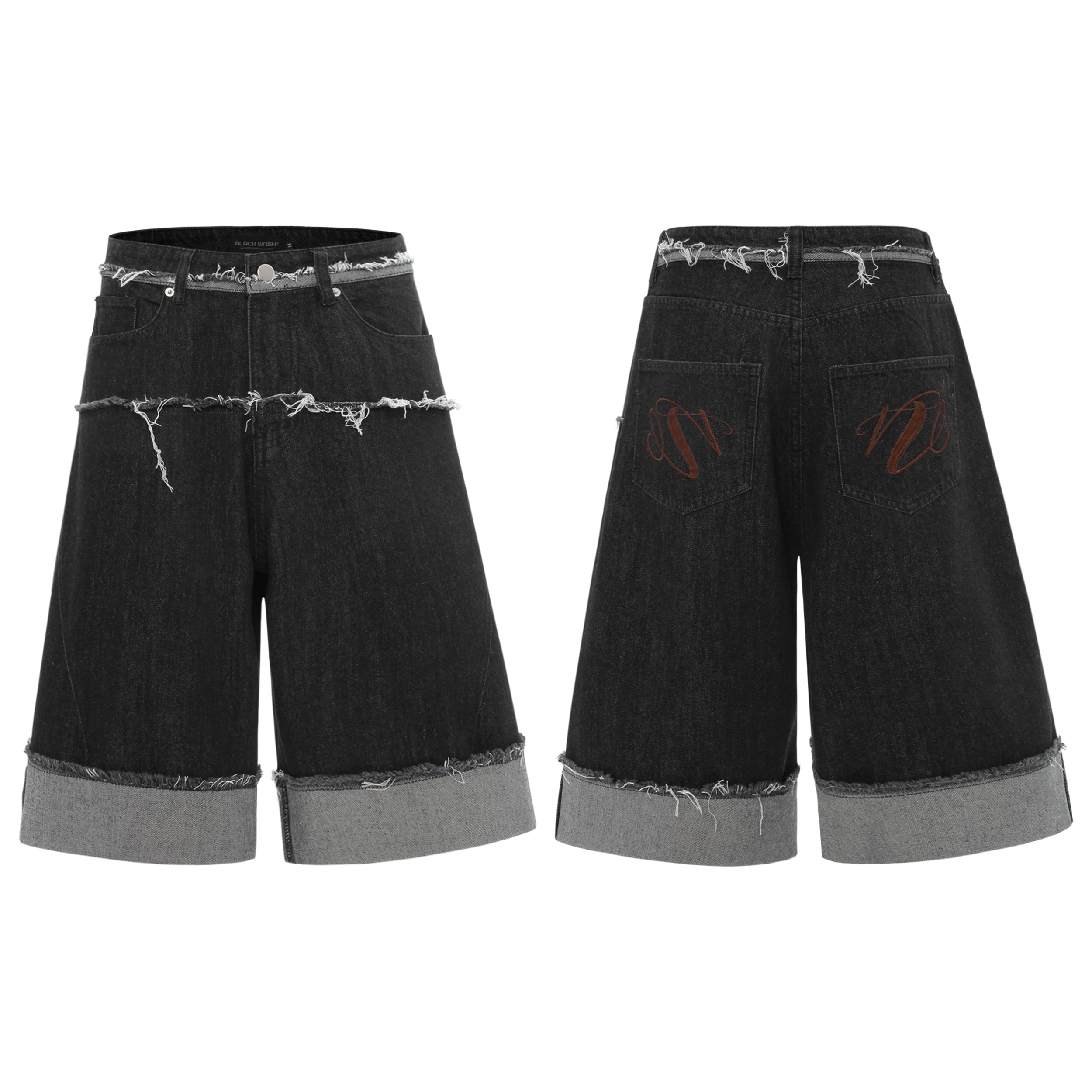 Omirad Distressed Wide-Leg Denim Shorts