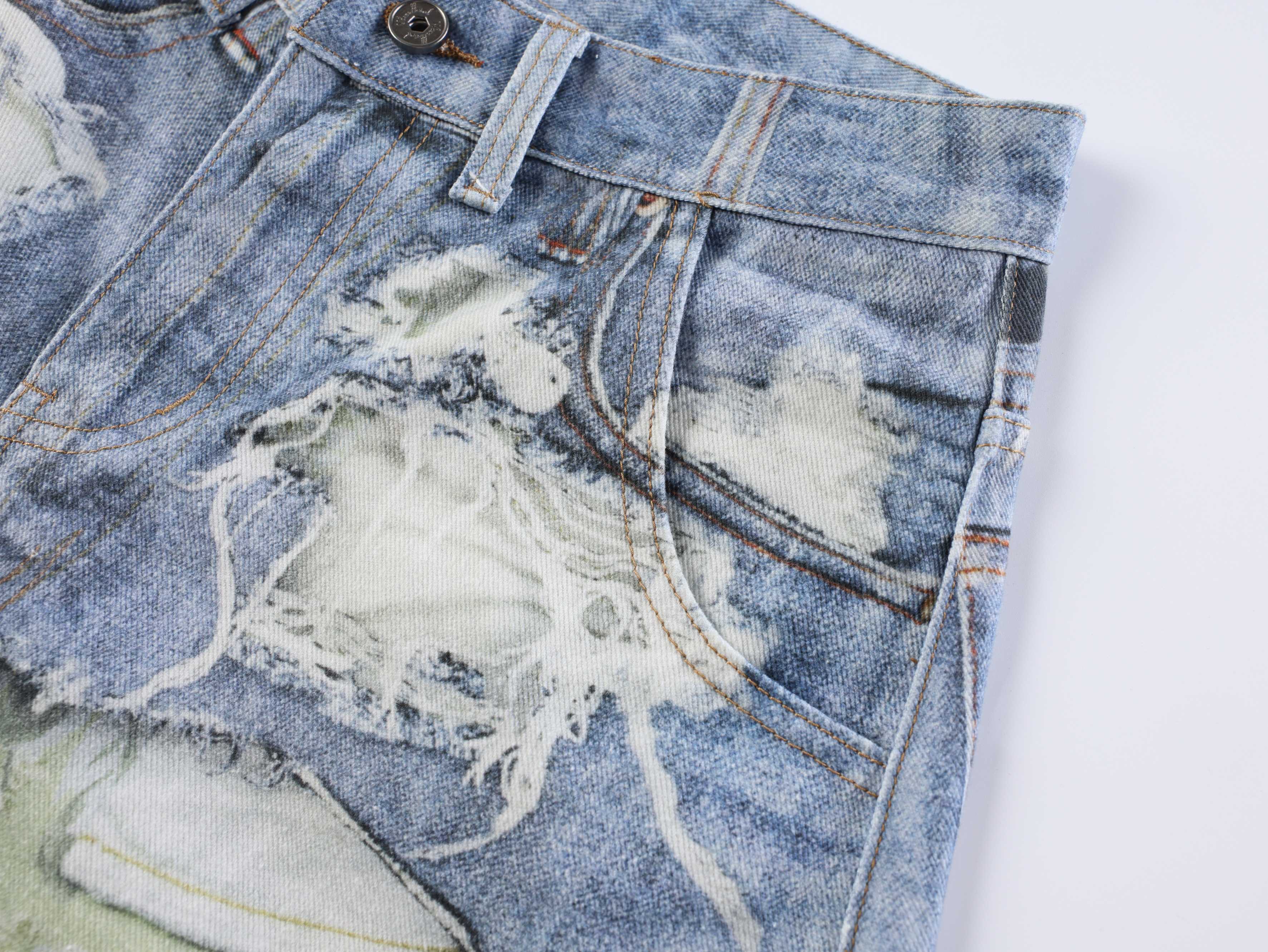 Omirad Floral Patchwork Distressed Jeans
