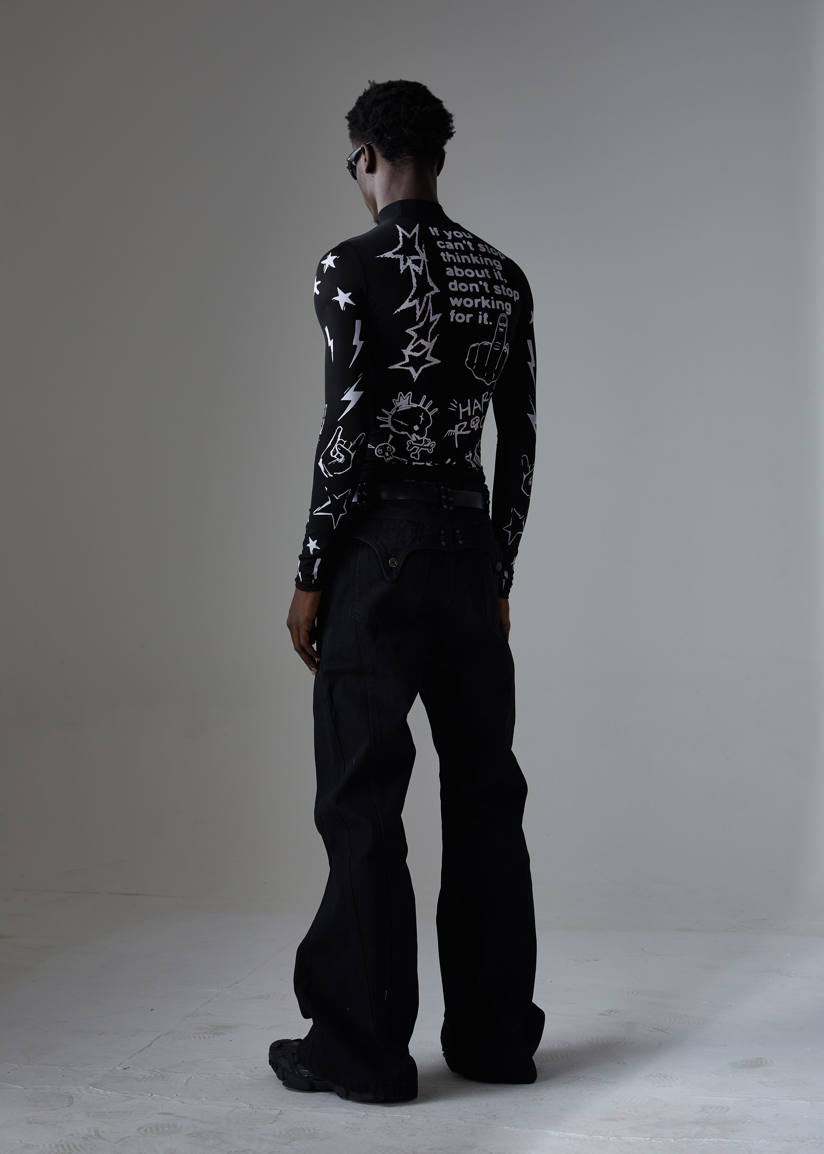 Omirad Studded Panel Wide-Leg Jeans
