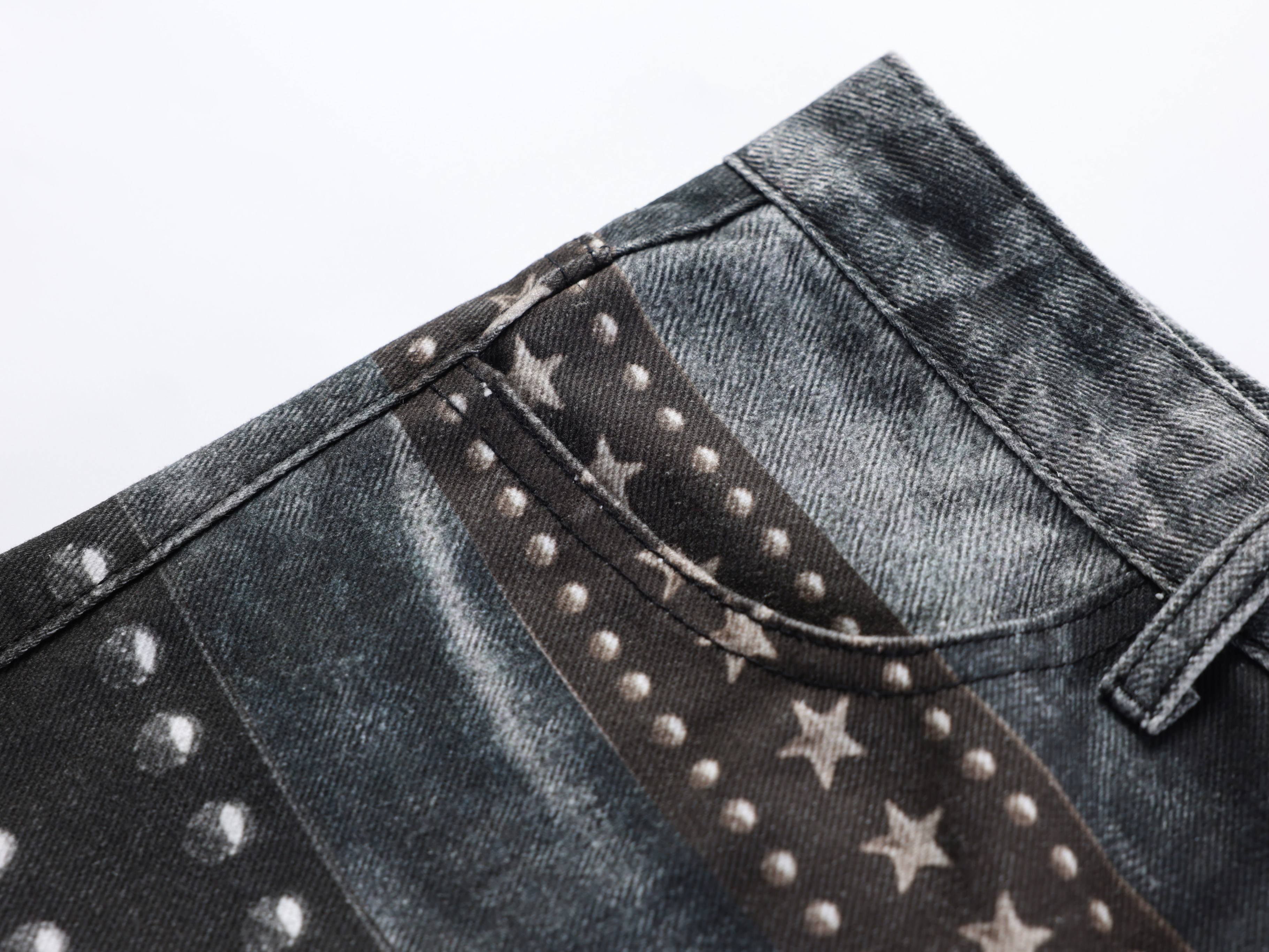 Omirad Washed Studded Wide-Leg Jeans