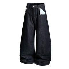 Omirad Buckle Detail Wide-Leg Denim Pants