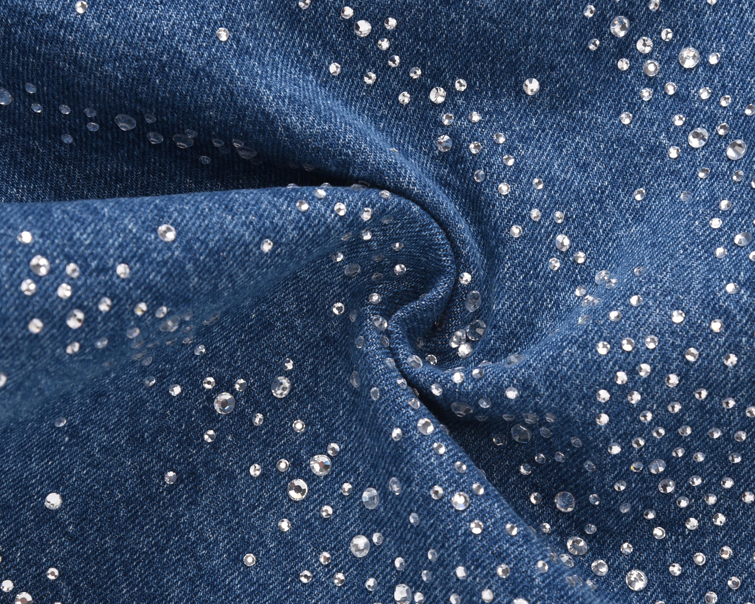 Omirad Rhinestone Burst Denim Shorts