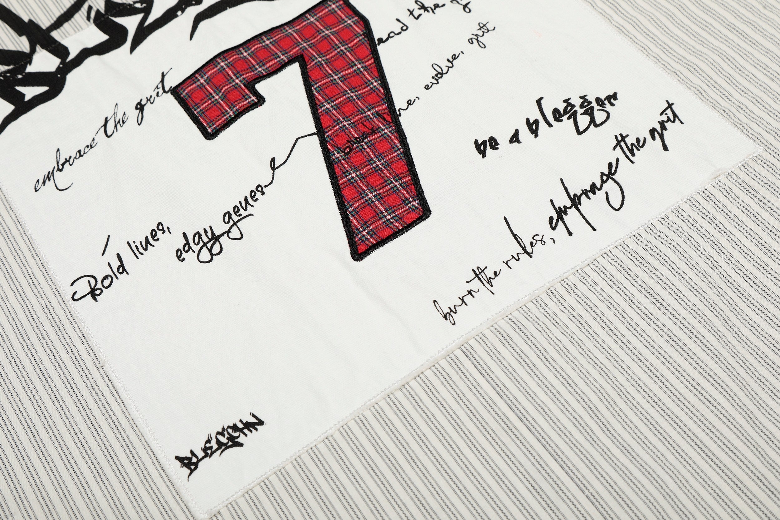 Omirad “Pinstripe Patch Graphic Shirt”