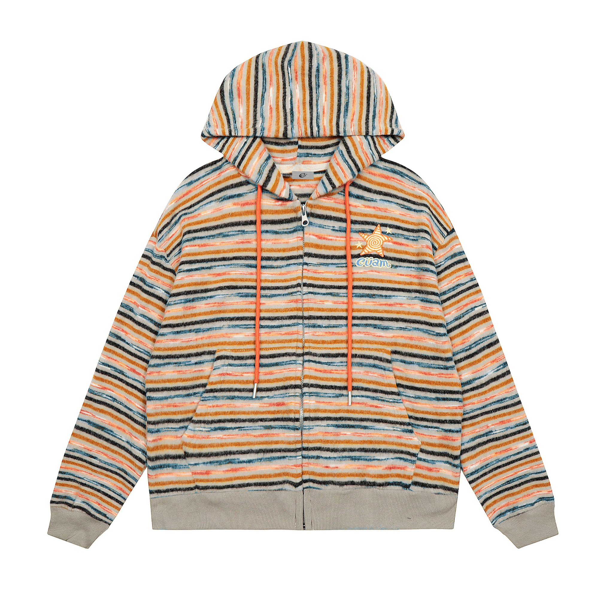 Omirad Striped Knit Zip Hoodie