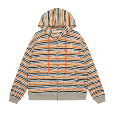 Omirad Striped Knit Zip Hoodie