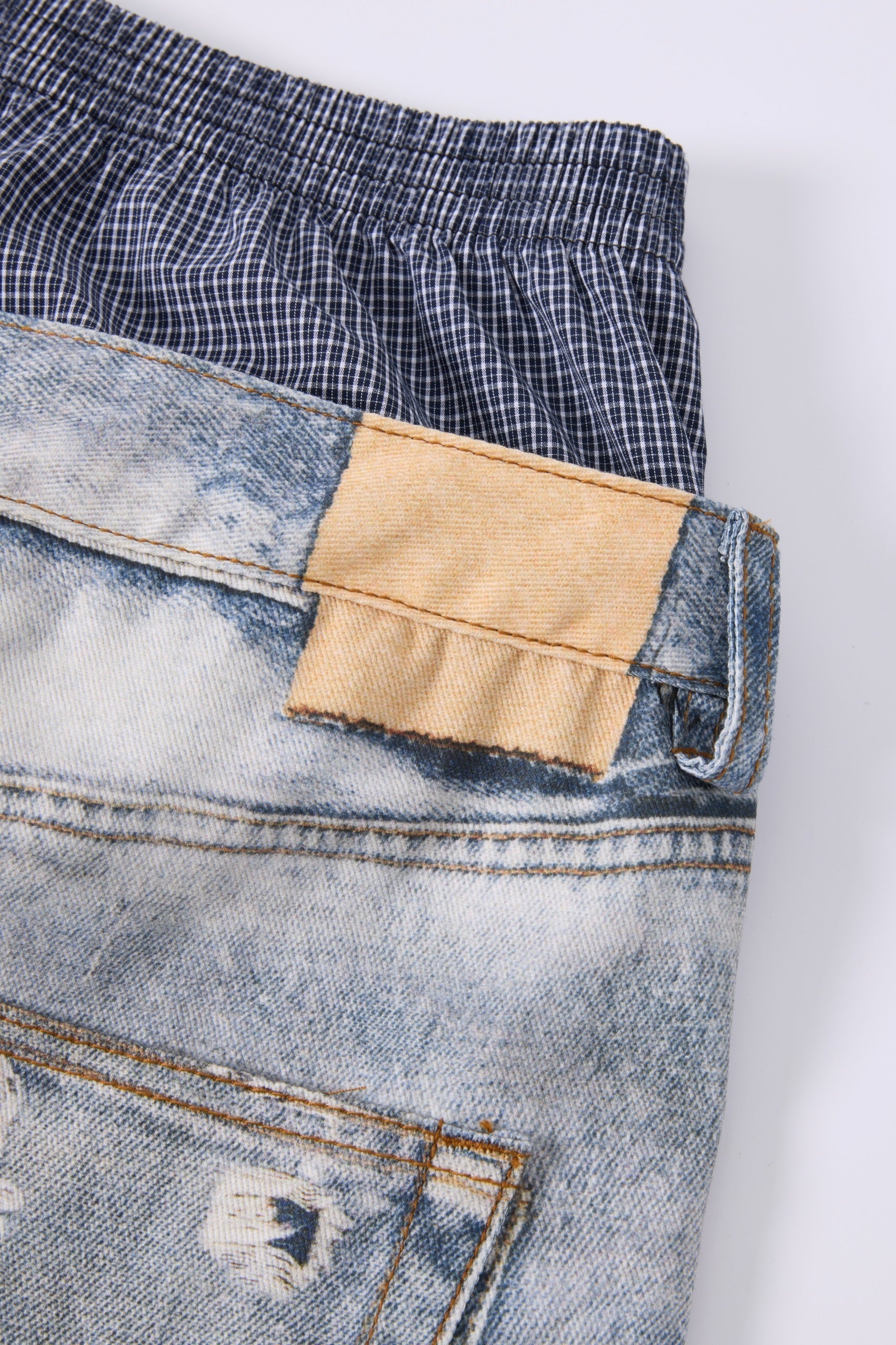 Omirad Layered Waist Distressed Jeans