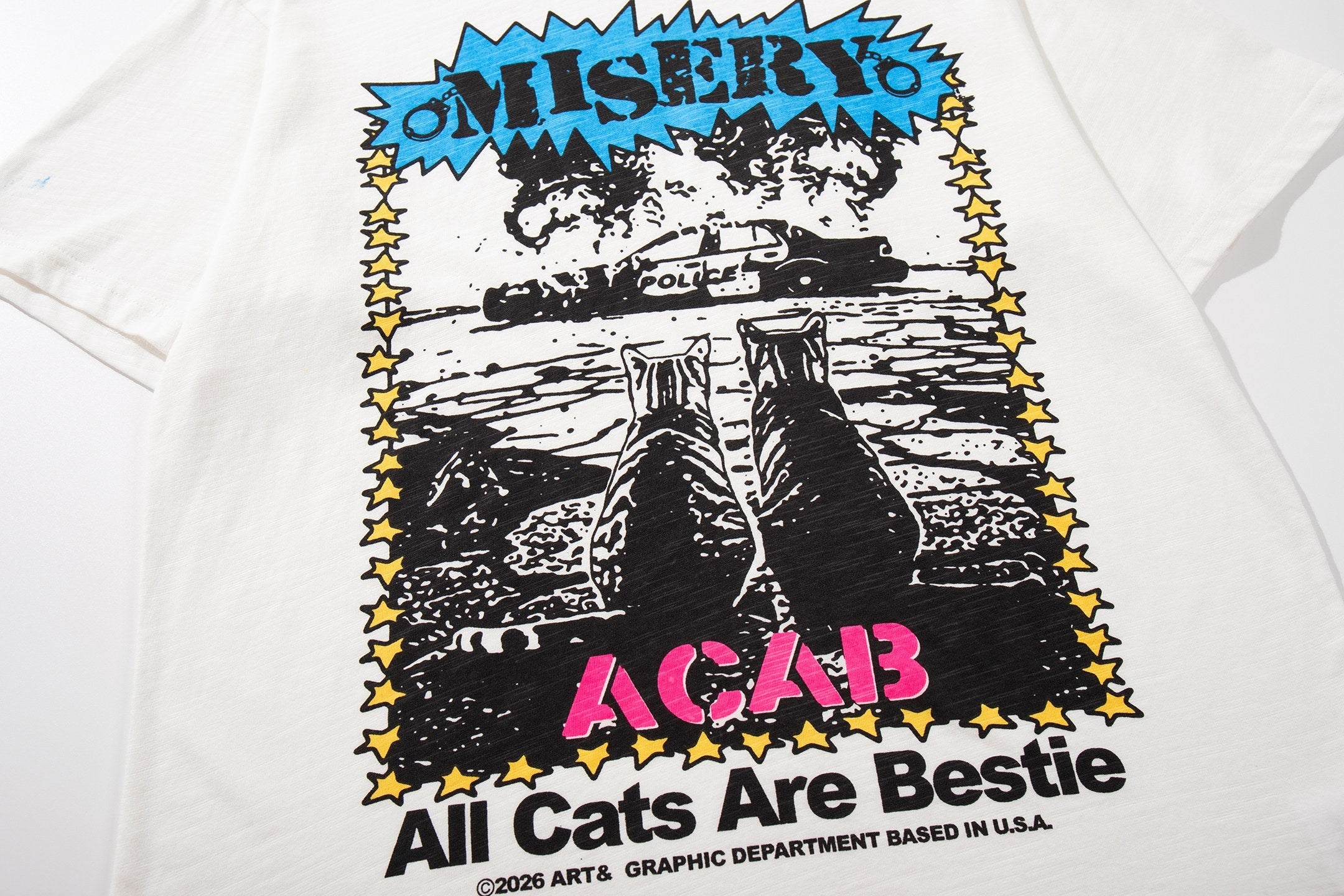Omirad Misery Cat Graphic T-Shirt