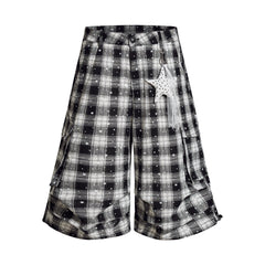 Omirad Plaid Star Cargo Shorts