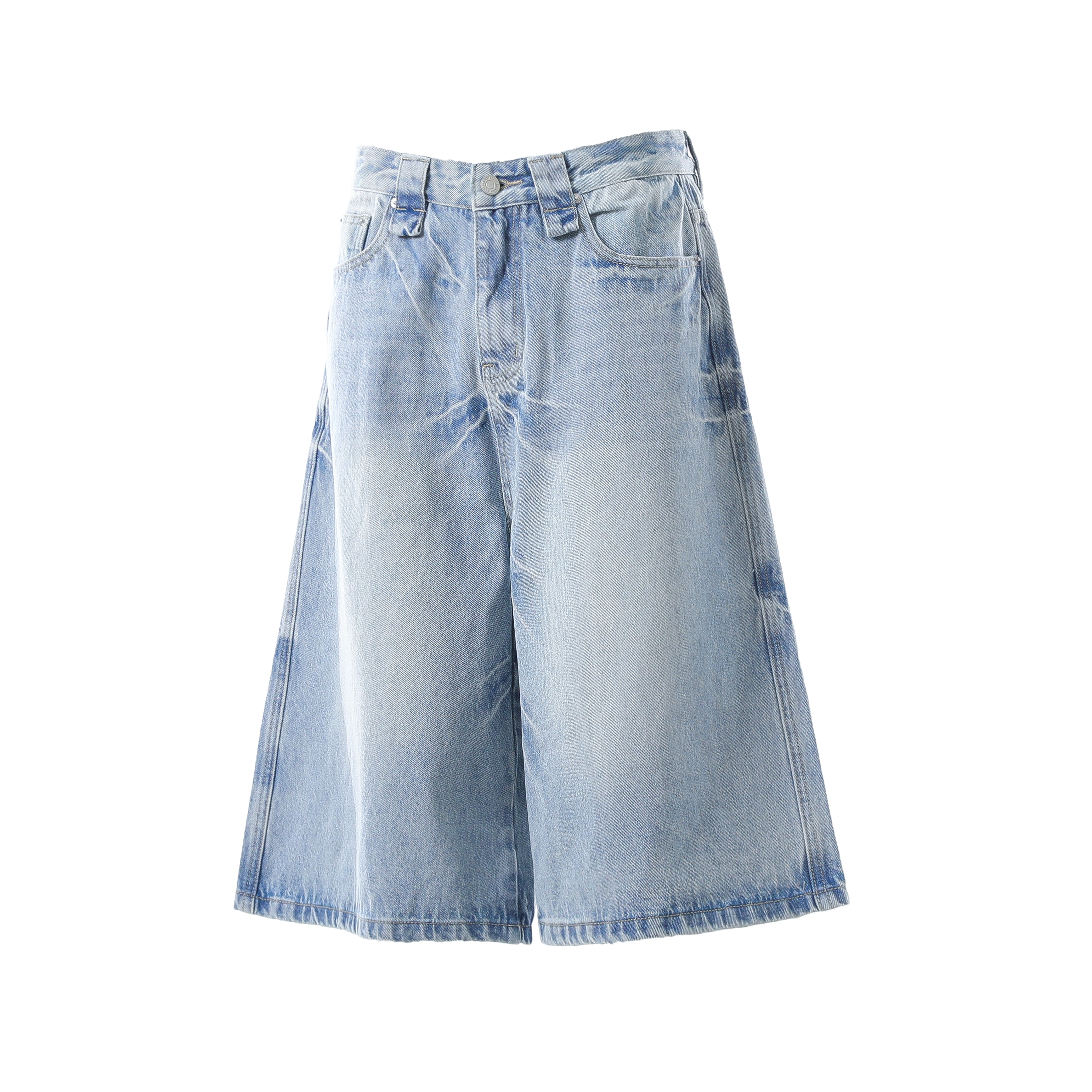 Omirad Vintage Wash Wide-Leg Denim Shorts