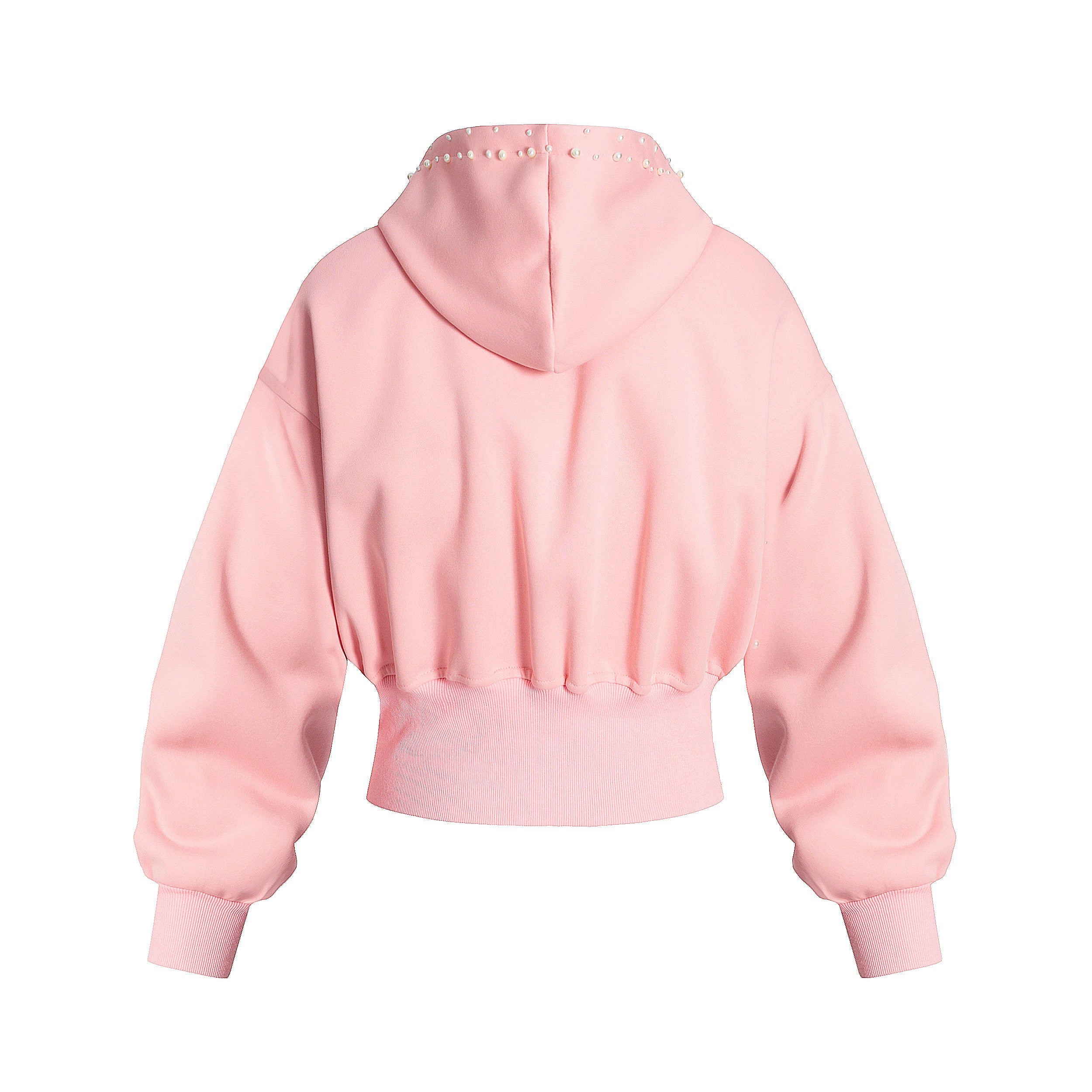 Omirad Pearl-Trim Cropped Hoodie