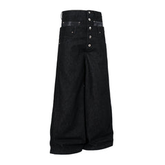 Omirad Wide Leg Button Fly Denim Pants