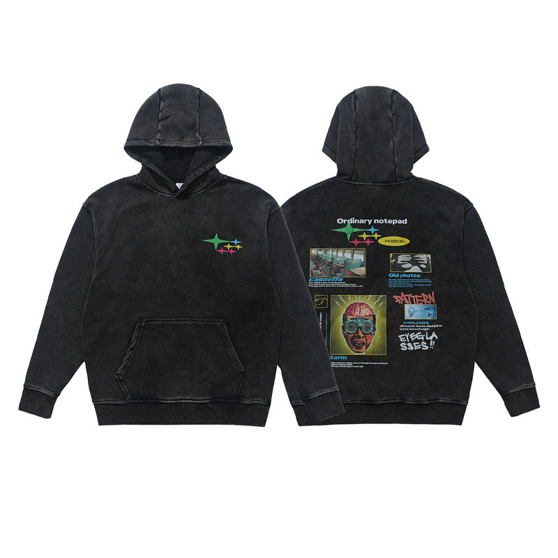 Omirad Graphic Washed Pullover Hoodie