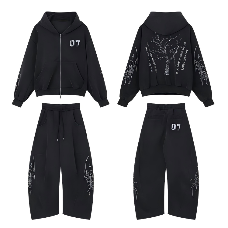 Omirad Gothic Vine Zip Hoodie Set