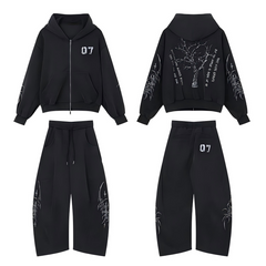 Omirad Gothic Vine Zip Hoodie Set