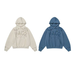 Omirad Star-Studded Graphic Pullover Hoodie