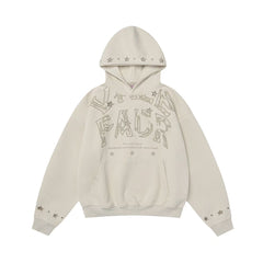 Omirad Star-Studded Graphic Pullover Hoodie